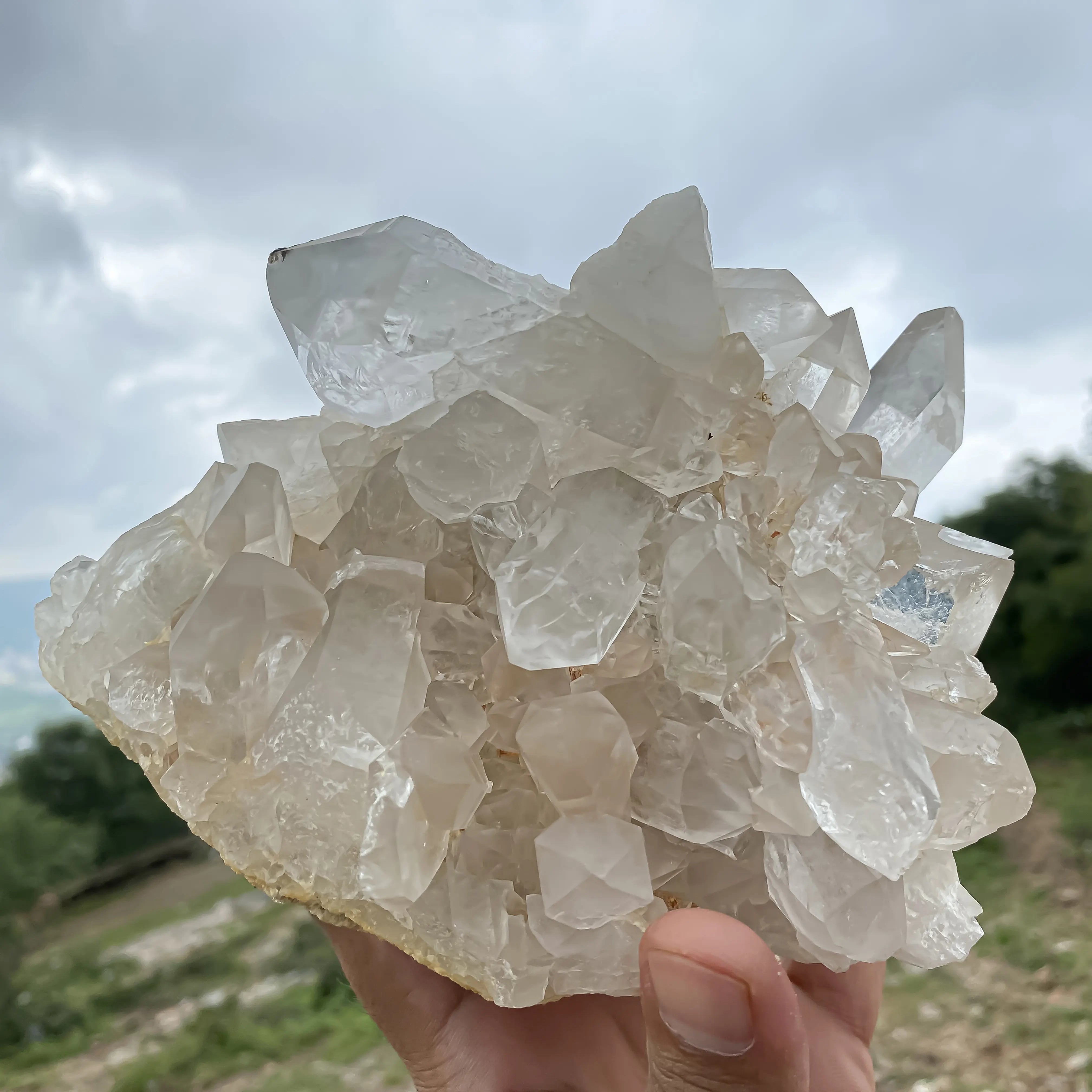 Himalayan White Quartz Cluster 1860g Natural Raw Crystal Specimen