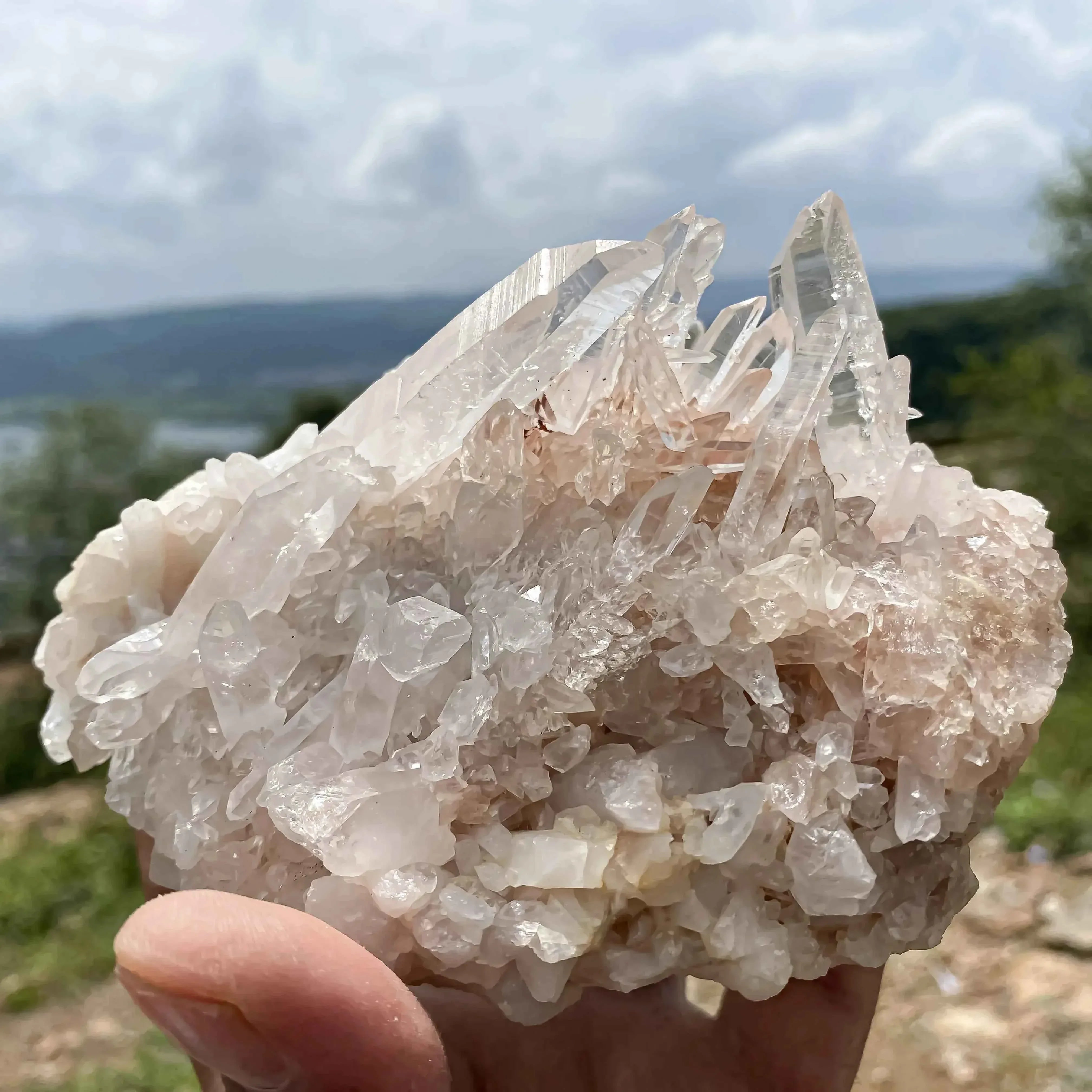 Himalayan Pink Quartz Cluster - 1155g Natural Healing Crystal Stone for Wellness Himalayan Quartz