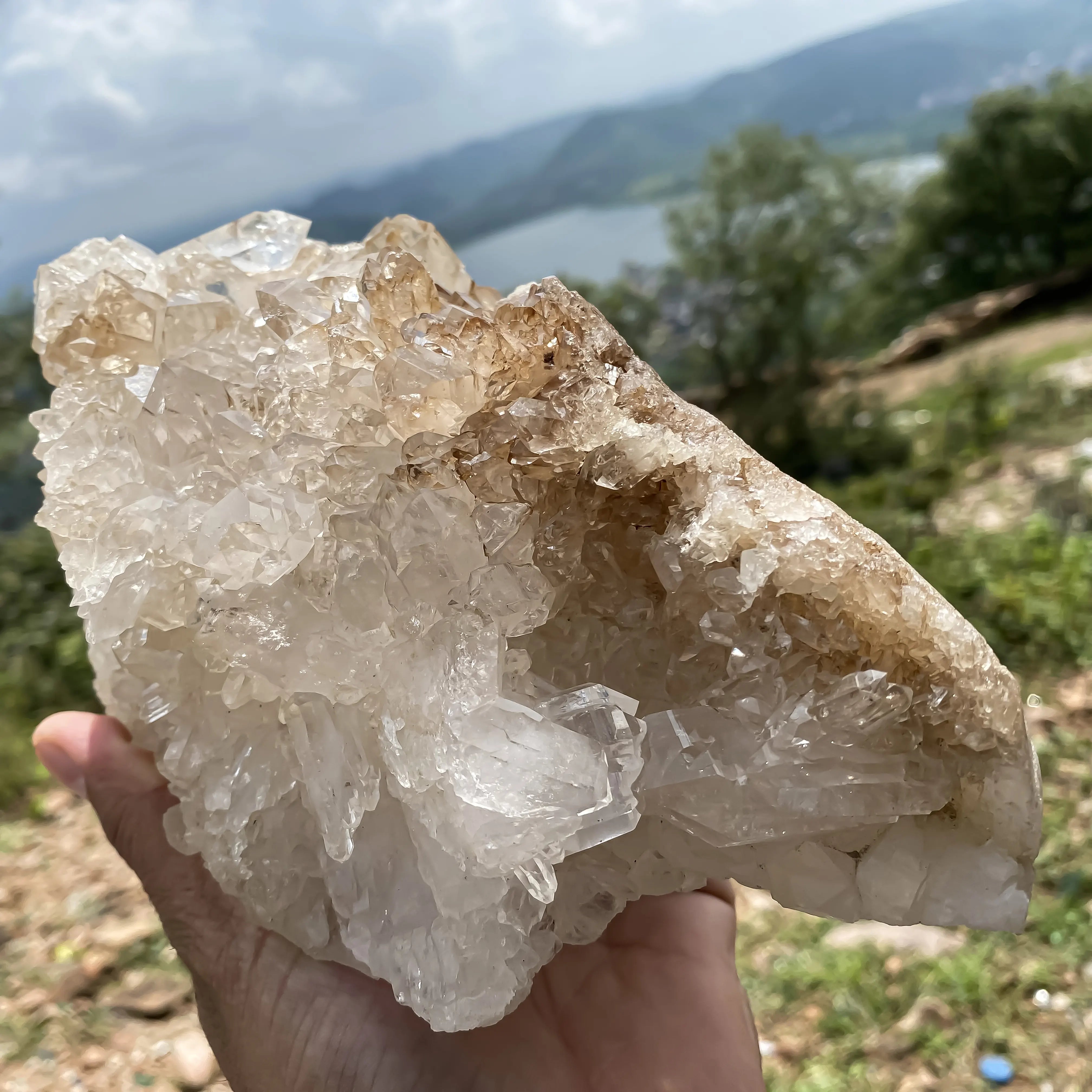 Himalayan Smoky Quartz Cluster Natural Healing Crystal Stone