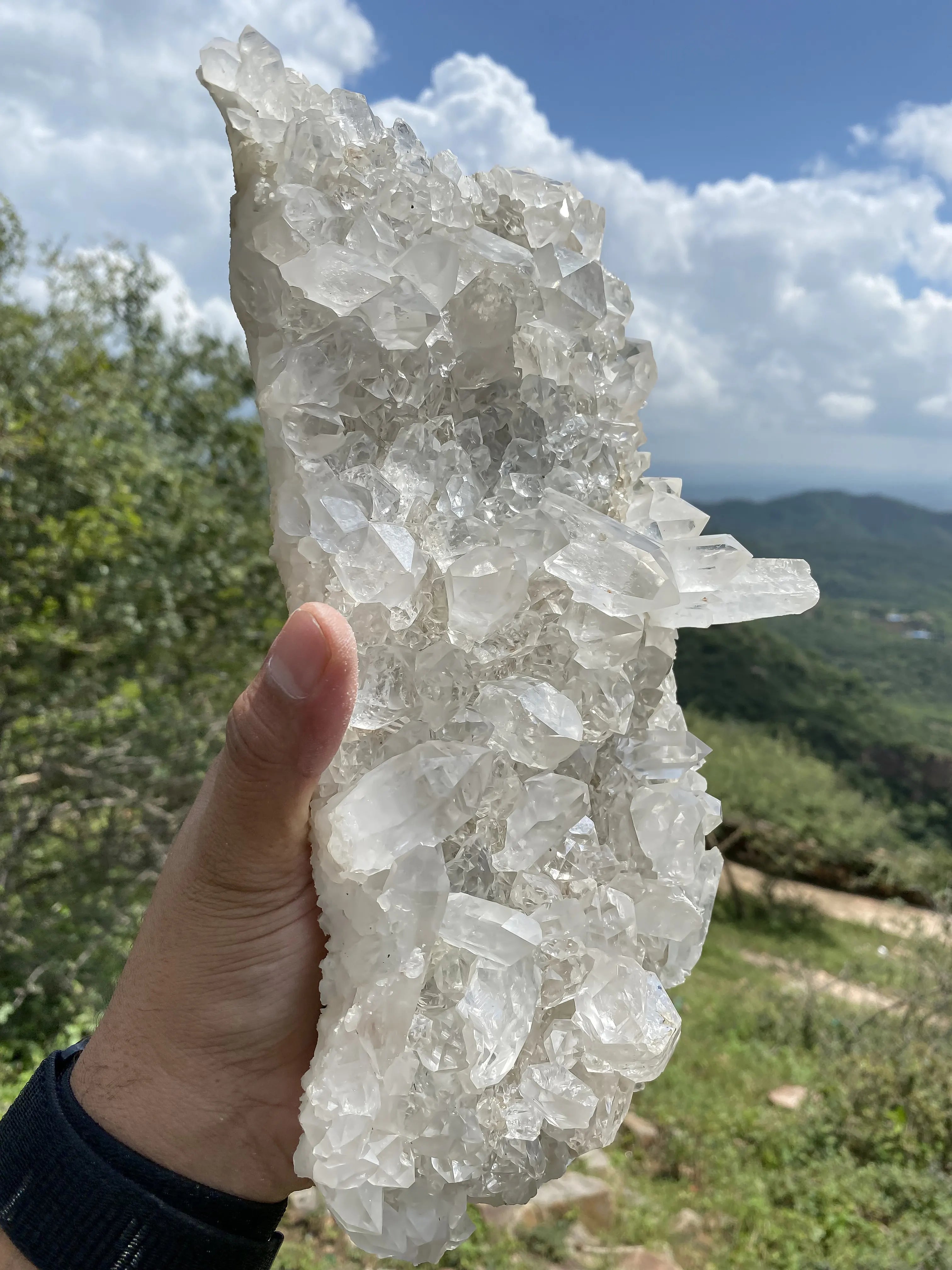 Natural Himalayan White Quartz Cluster 3835 g Raw Crystal Points