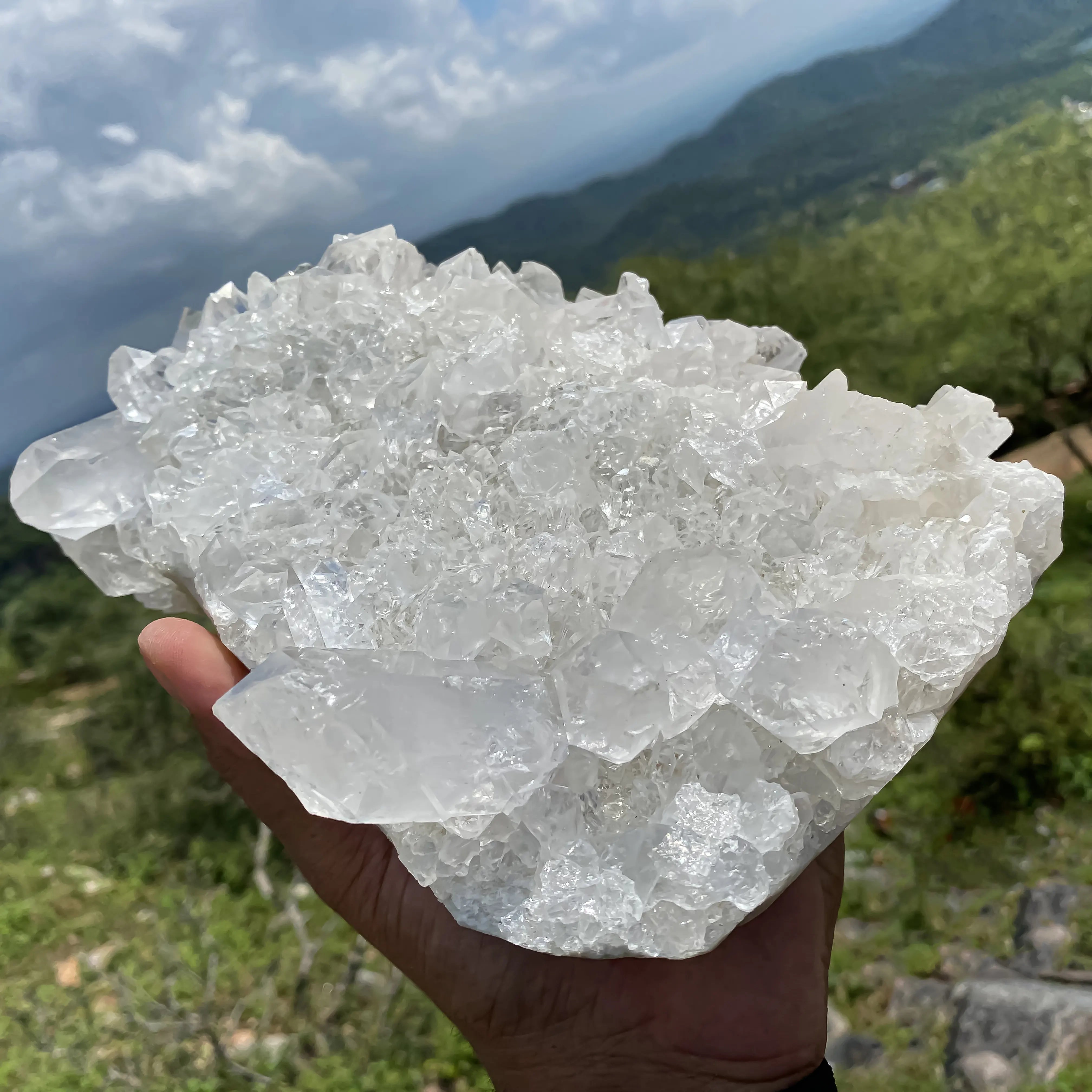 Natural Himalayan White Quartz Cluster 3300 g Raw Crystal