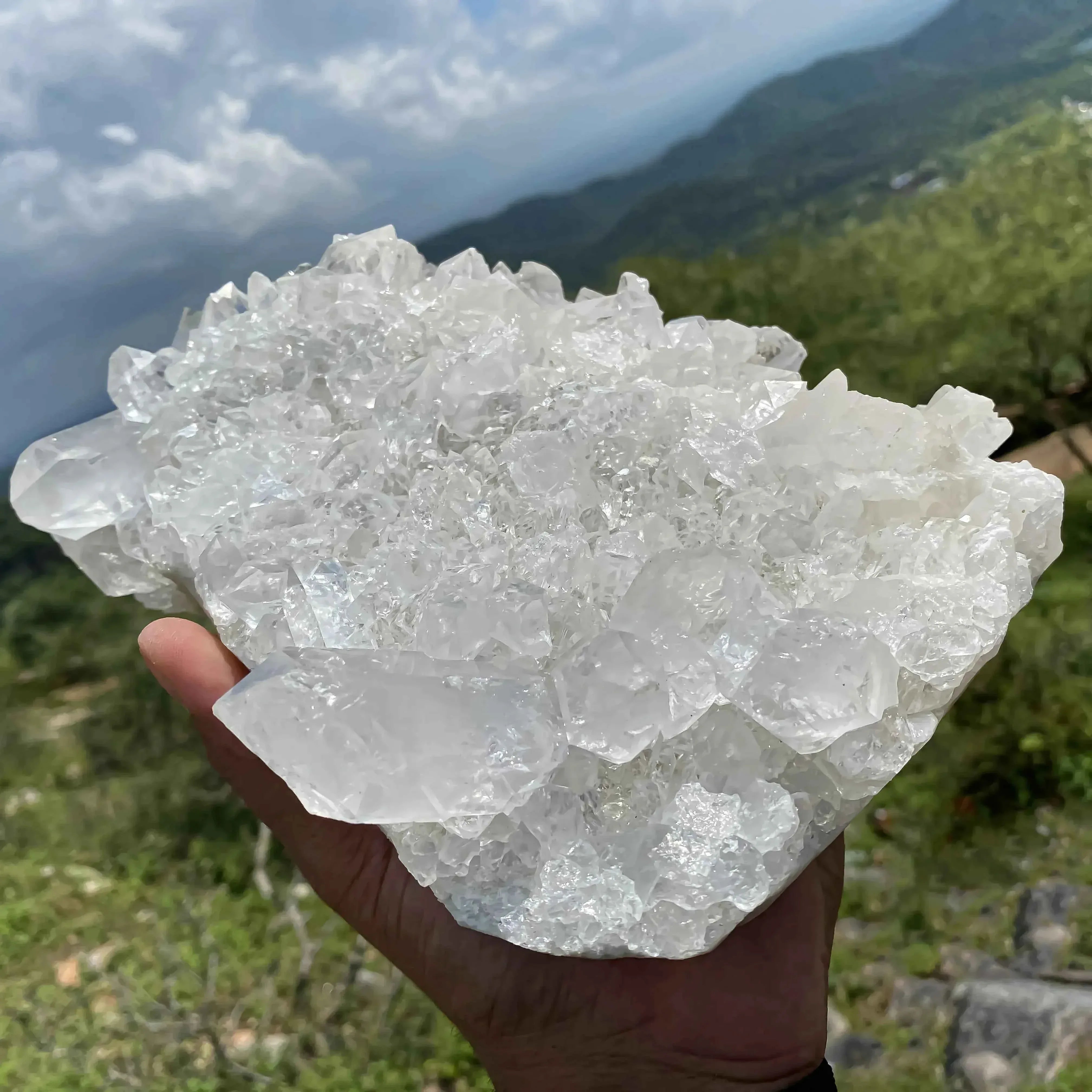Natural Himalayan Quartz Cluster 3300g Raw Crystal Himalayan Quartz