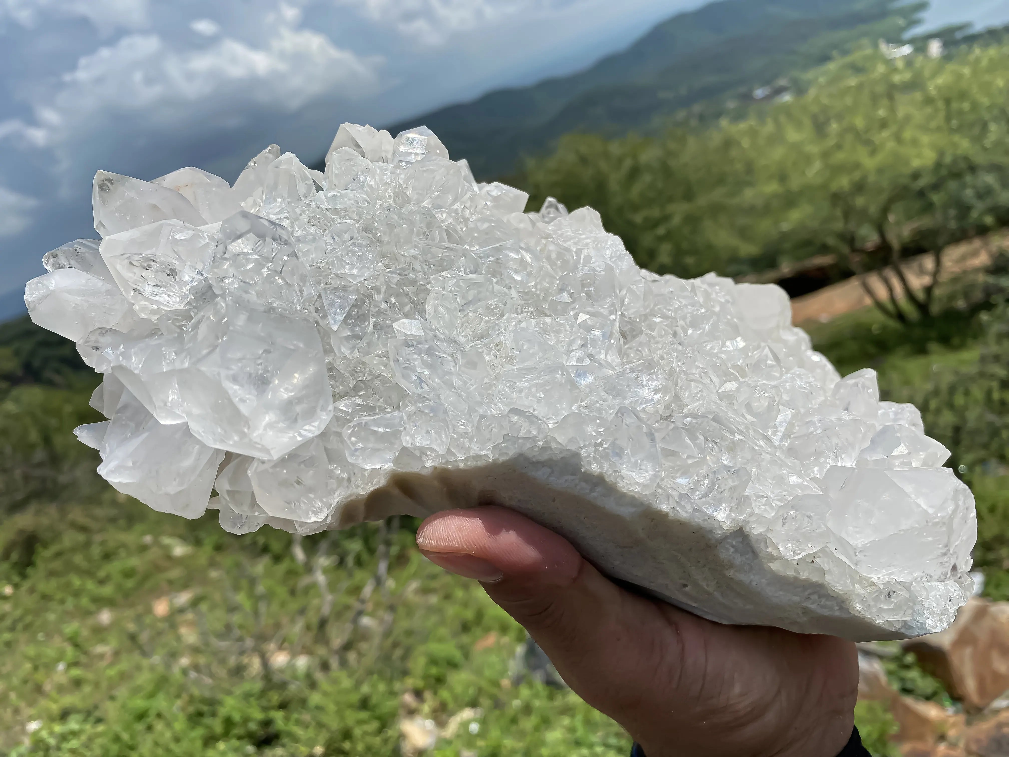 Natural Himalayan White Quartz Cluster 3300 g Raw Crystal