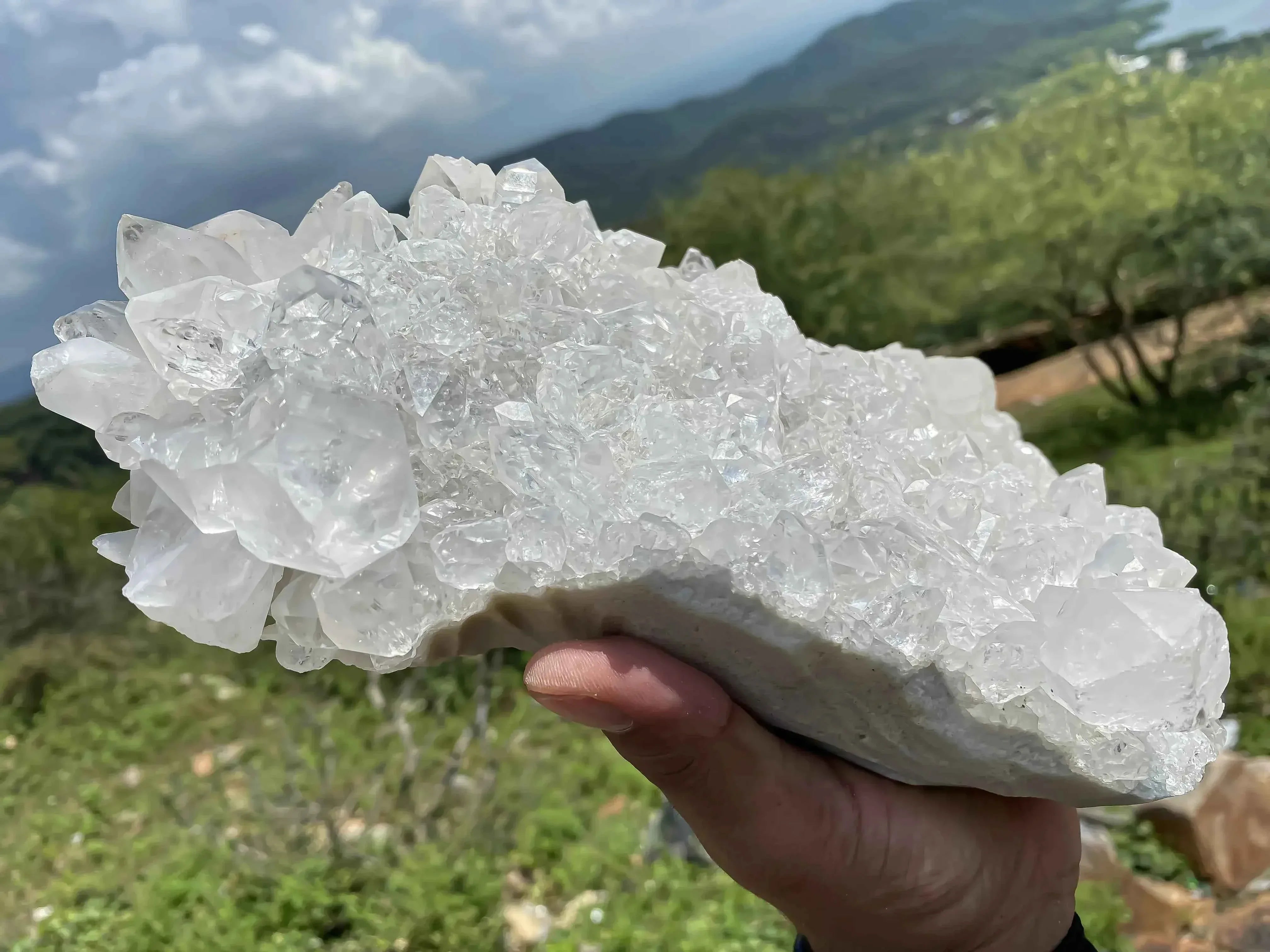 Natural Himalayan Quartz Cluster 3300g Raw Crystal Himalayan Quartz