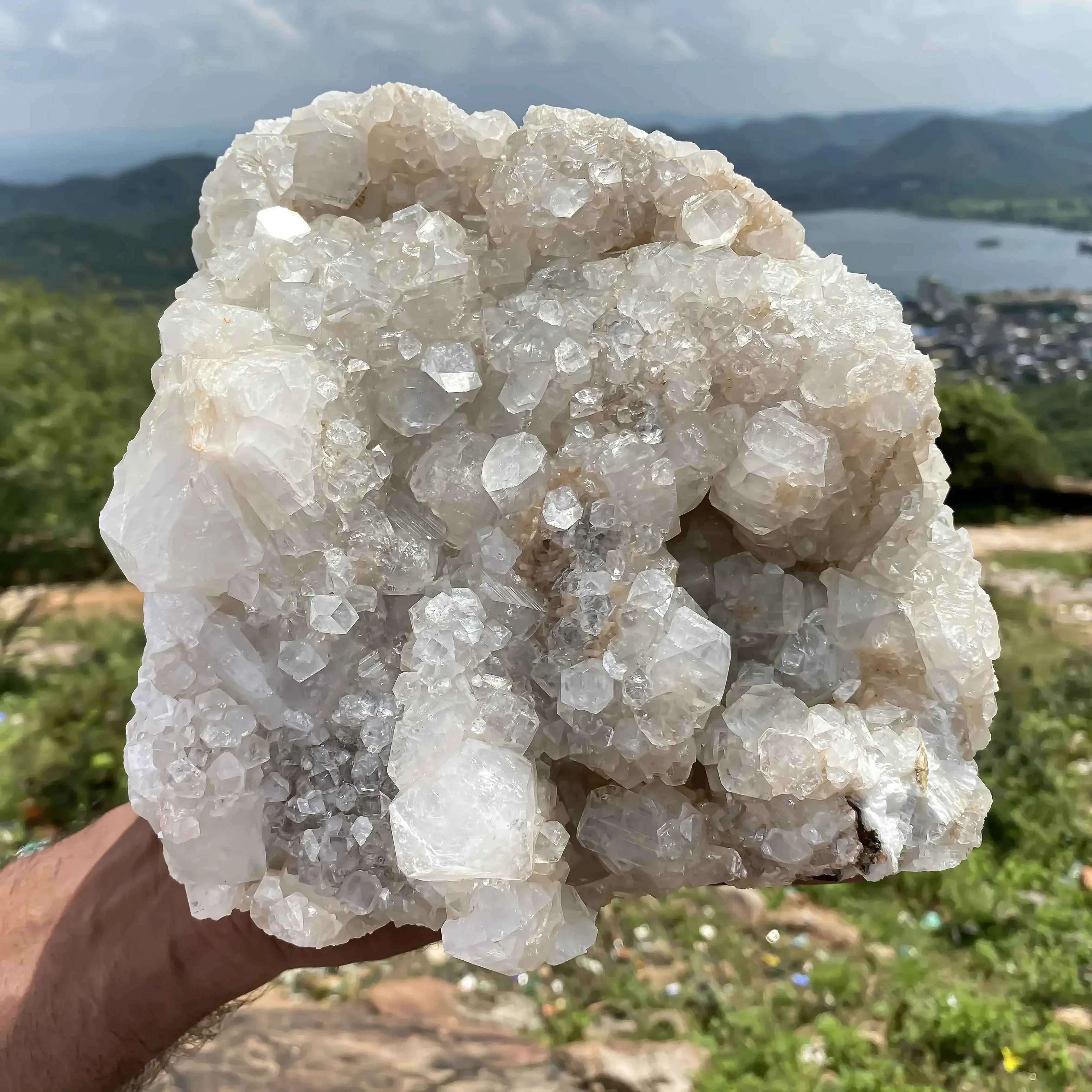 Natural White Apophyllite Crystal 3770gm for Healing and Meditation Zeolite
