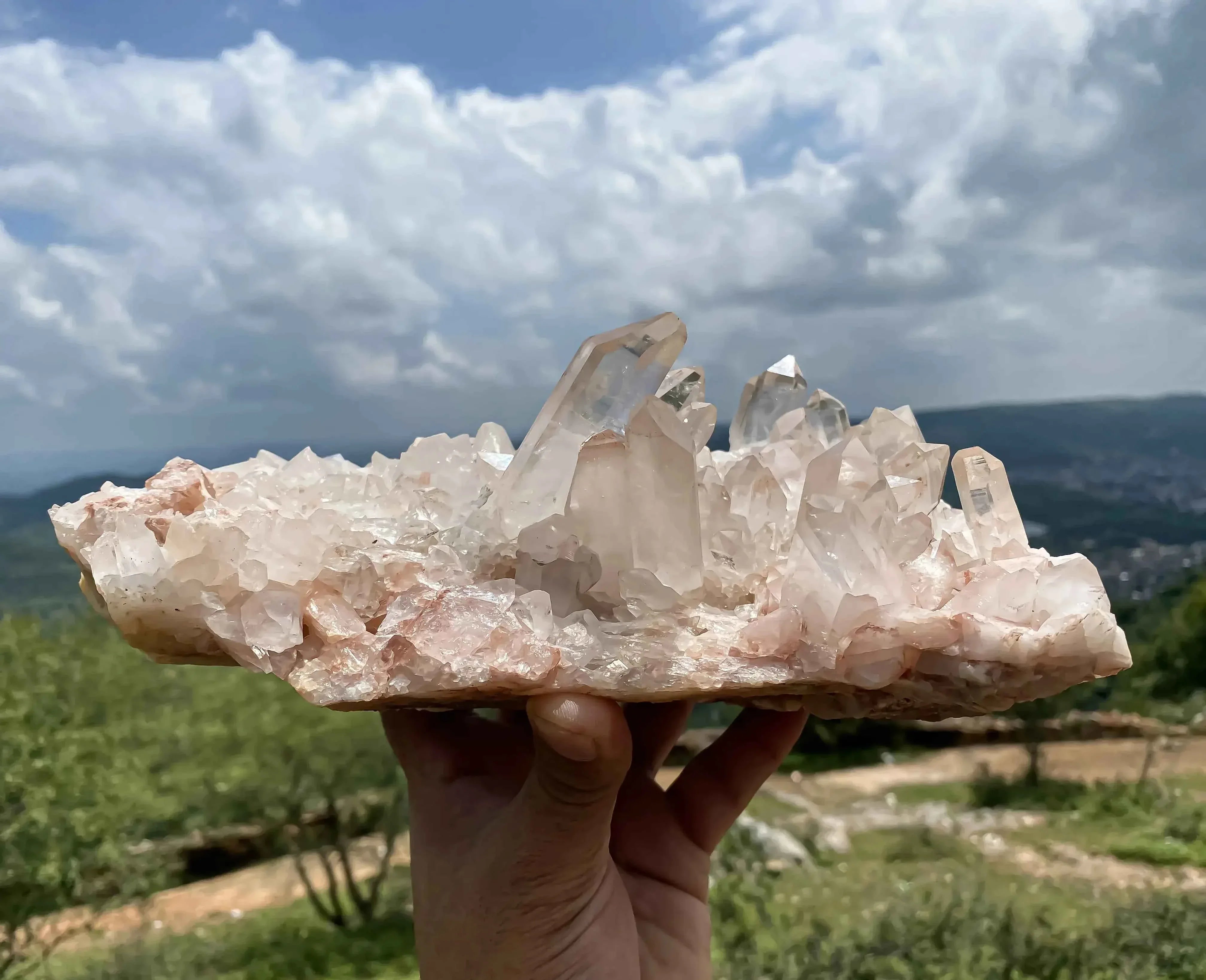 Natural Himalayan Pink Quartz Cluster 2850g Raw Crystal Points for Healing and Decor Himalayan Quartz