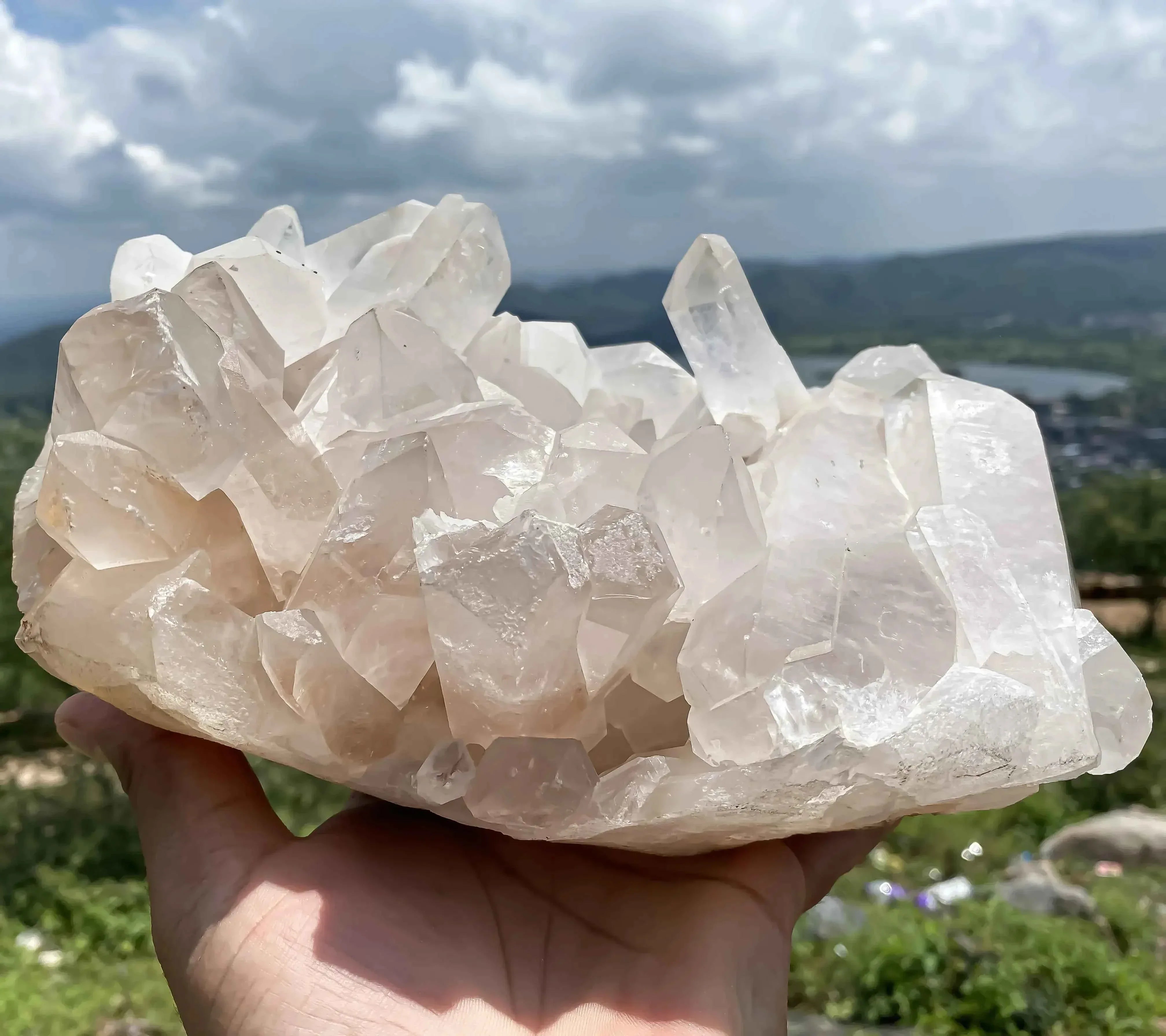 Natural Himalayan Pink Quartz Cluster 3810g Raw Crystal Points for Healing and Meditation Himalayan Quartz