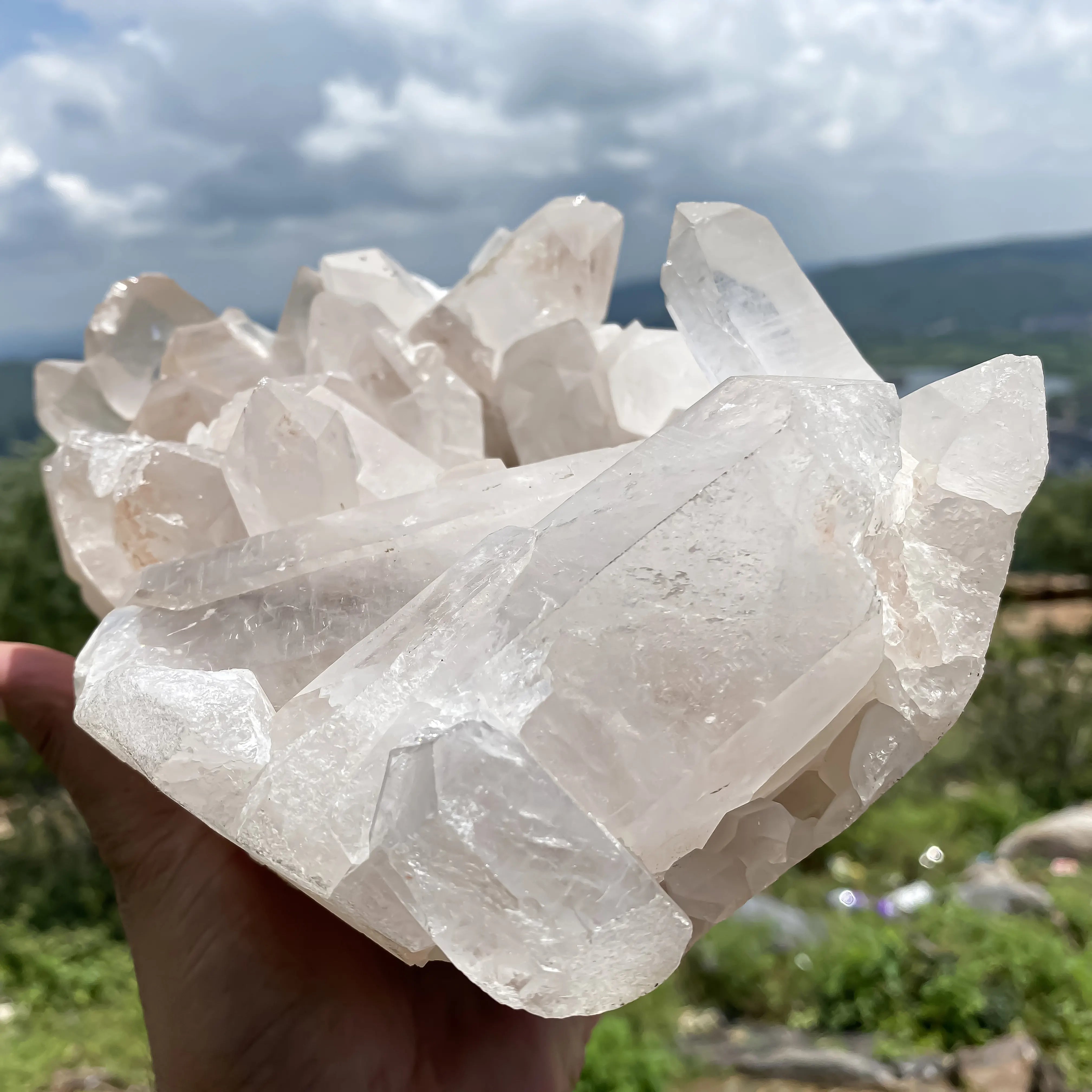 Natural Himalayan Pink Quartz Cluster – 3810 g Raw Crystal Points