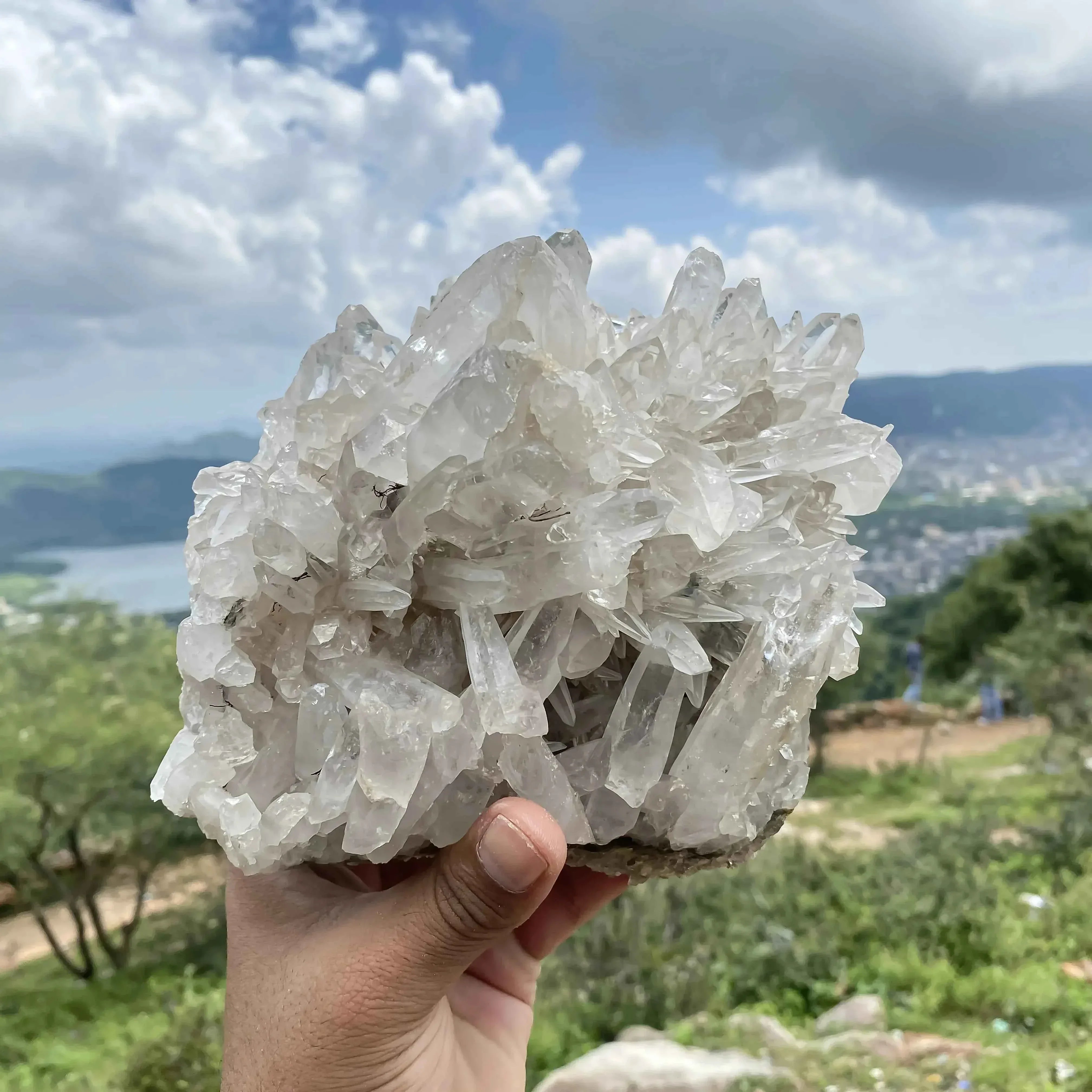 Pure Himalayan White Quartz Cluster for Healing 3300g - Natural Crystal Energy Himalayan Quartz