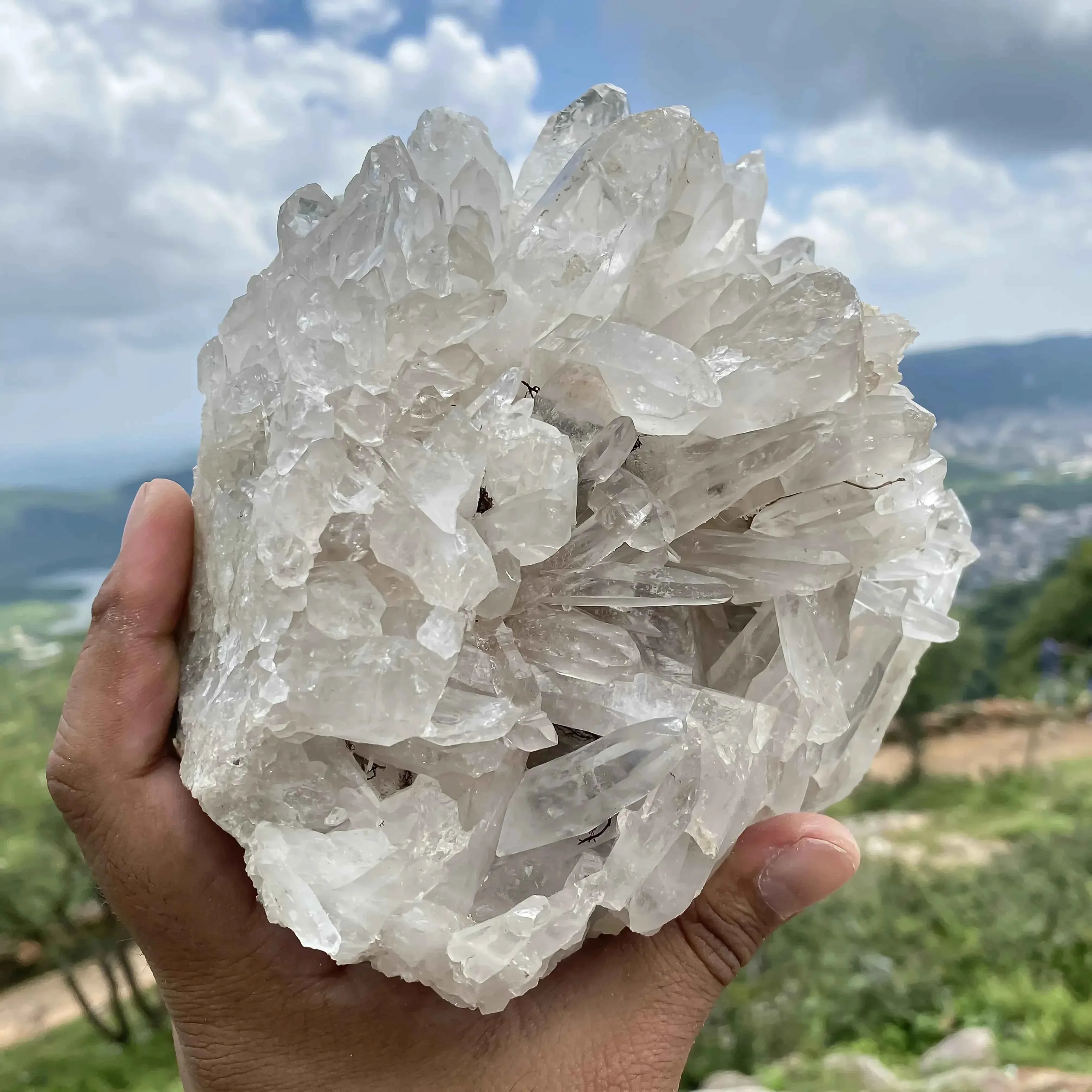Pure Himalayan White Quartz Cluster for Healing 3300g - Natural Crystal Energy Himalayan Quartz