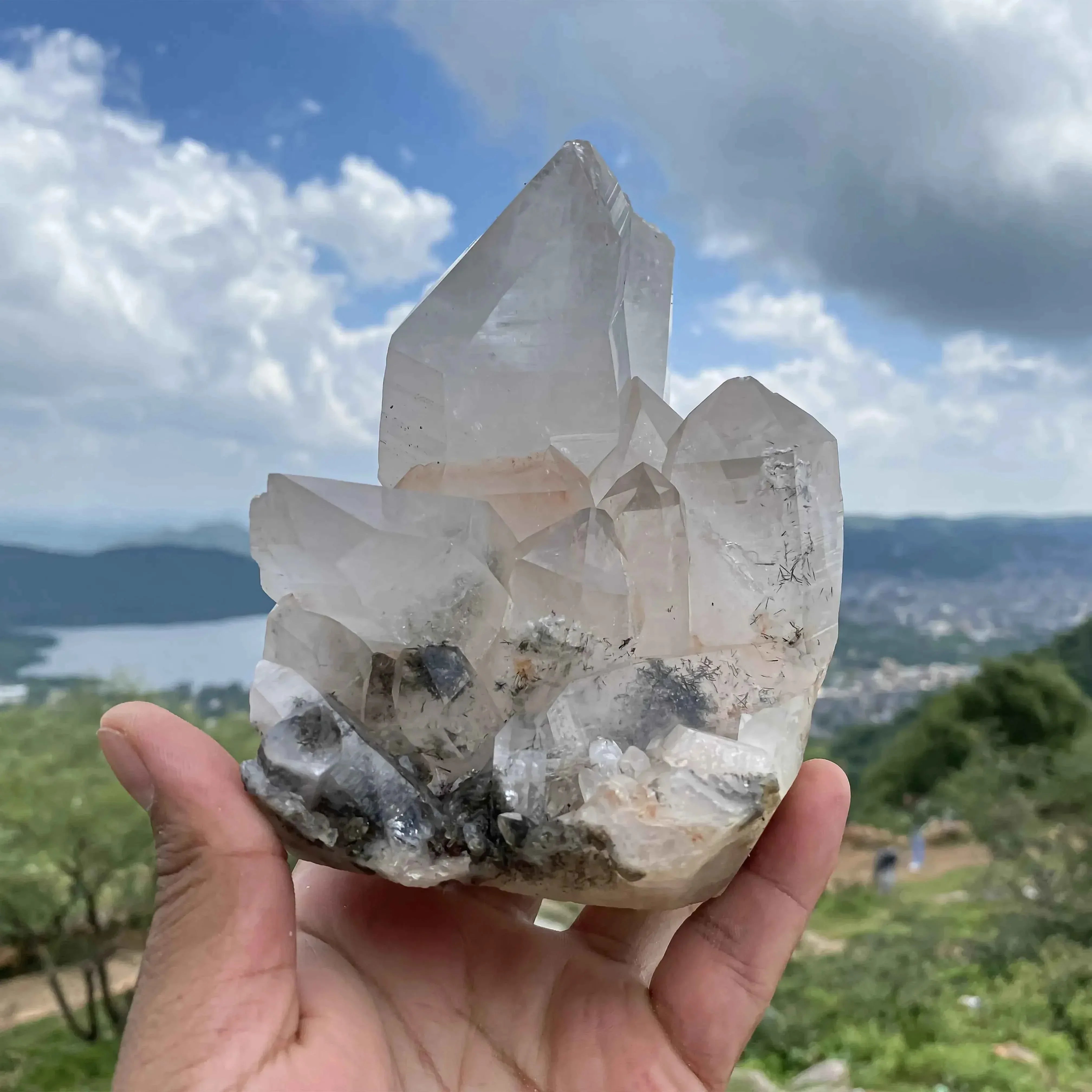 Mountain Mystique Himalayan White Quartz Tourmaline – 1665g Natural Crystal Himalayan Quartz