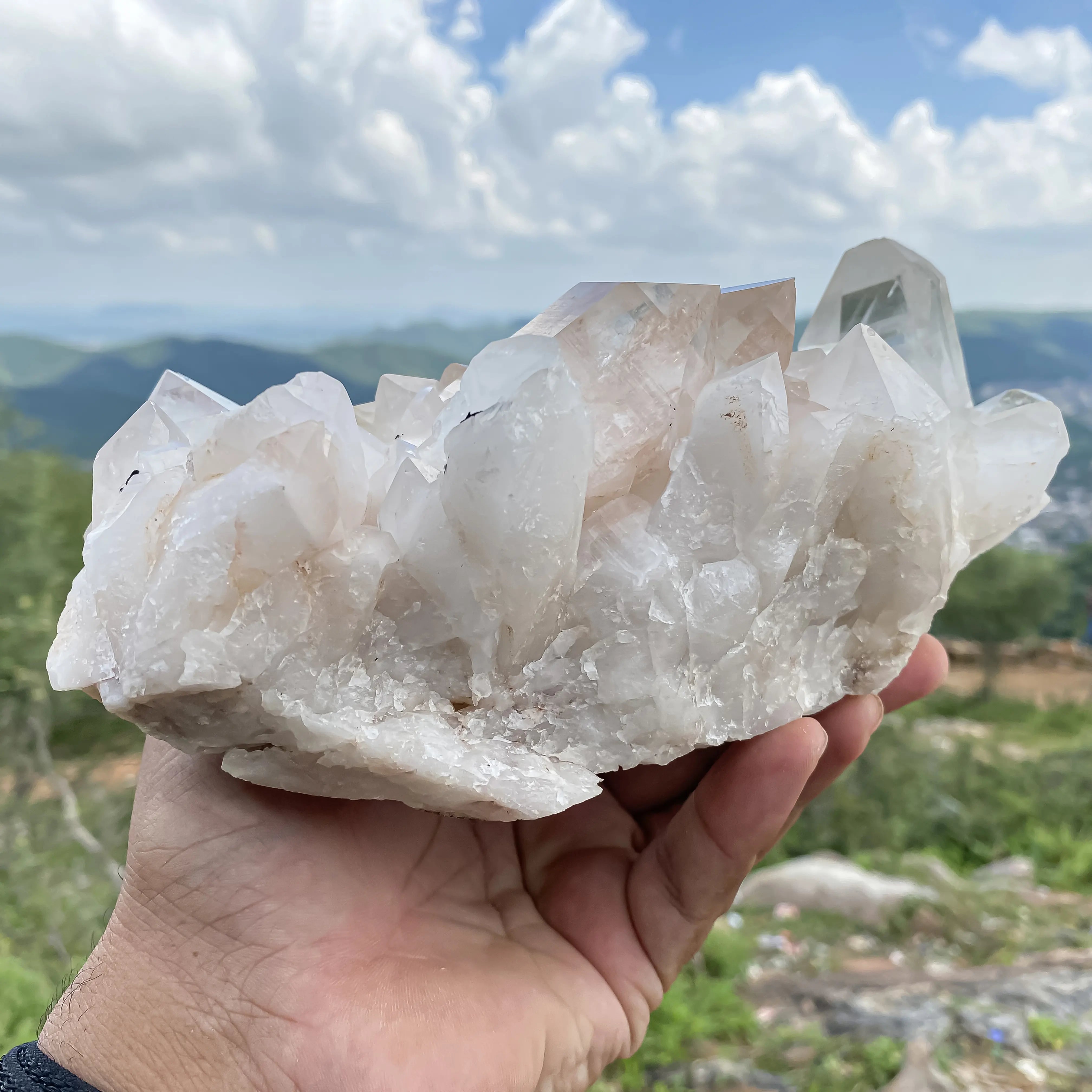 Natural Himalayan White Quartz Cluster 1660 g Raw Healing Crystal