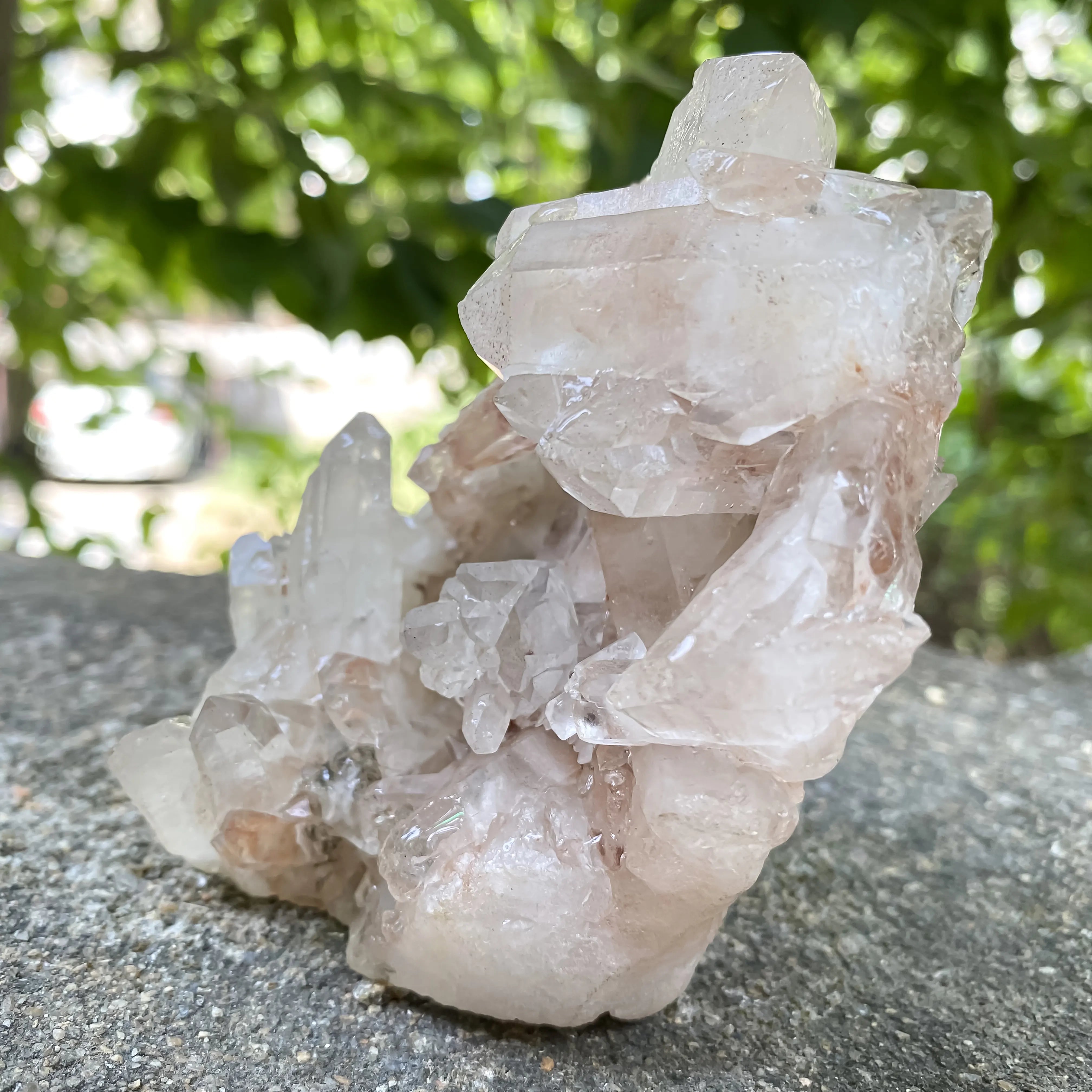 Natural Himalayan Pink Quartz Cluster 370g Healing Crystal