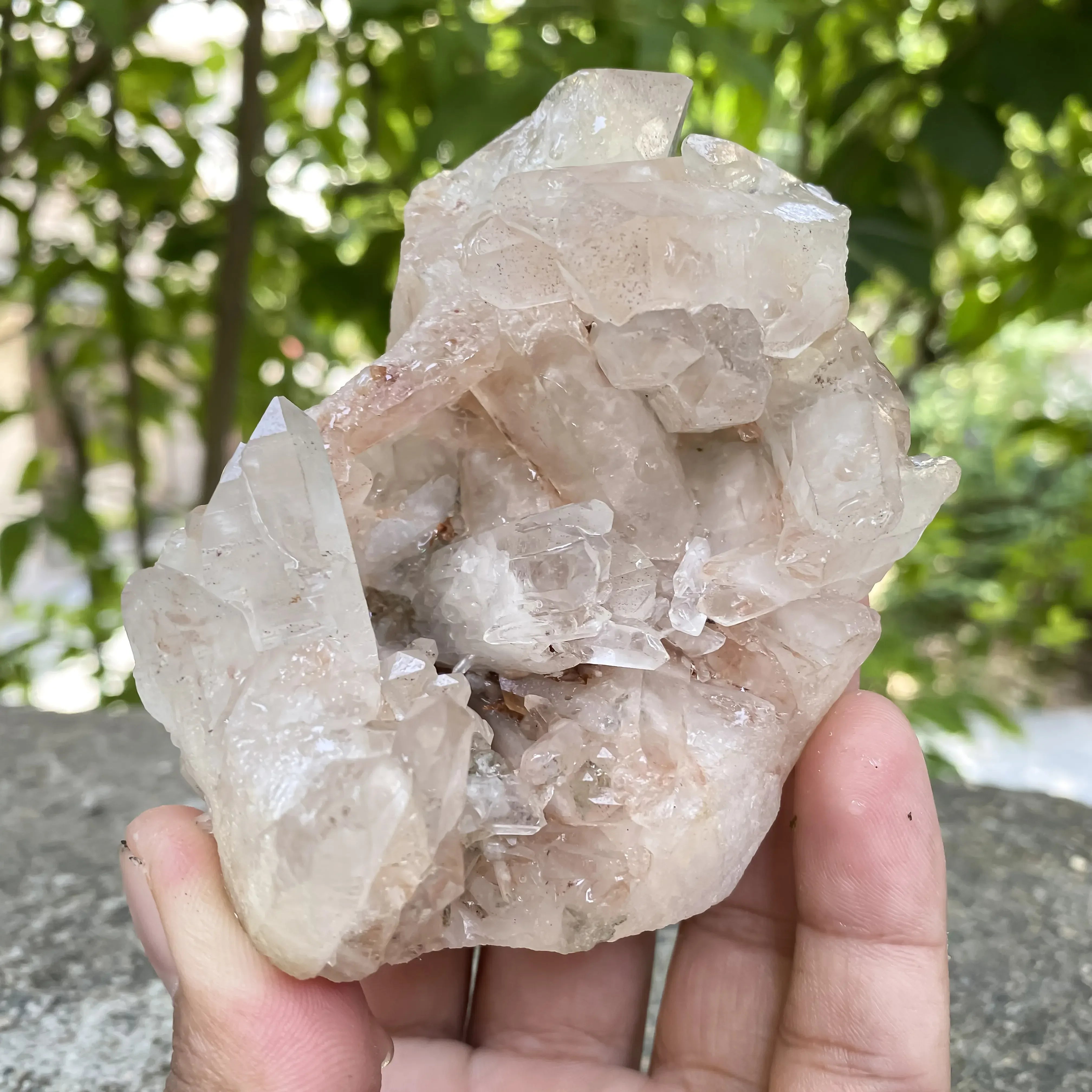 Natural Himalayan Pink Quartz Cluster 370g Healing Crystal Himalayan Quartz