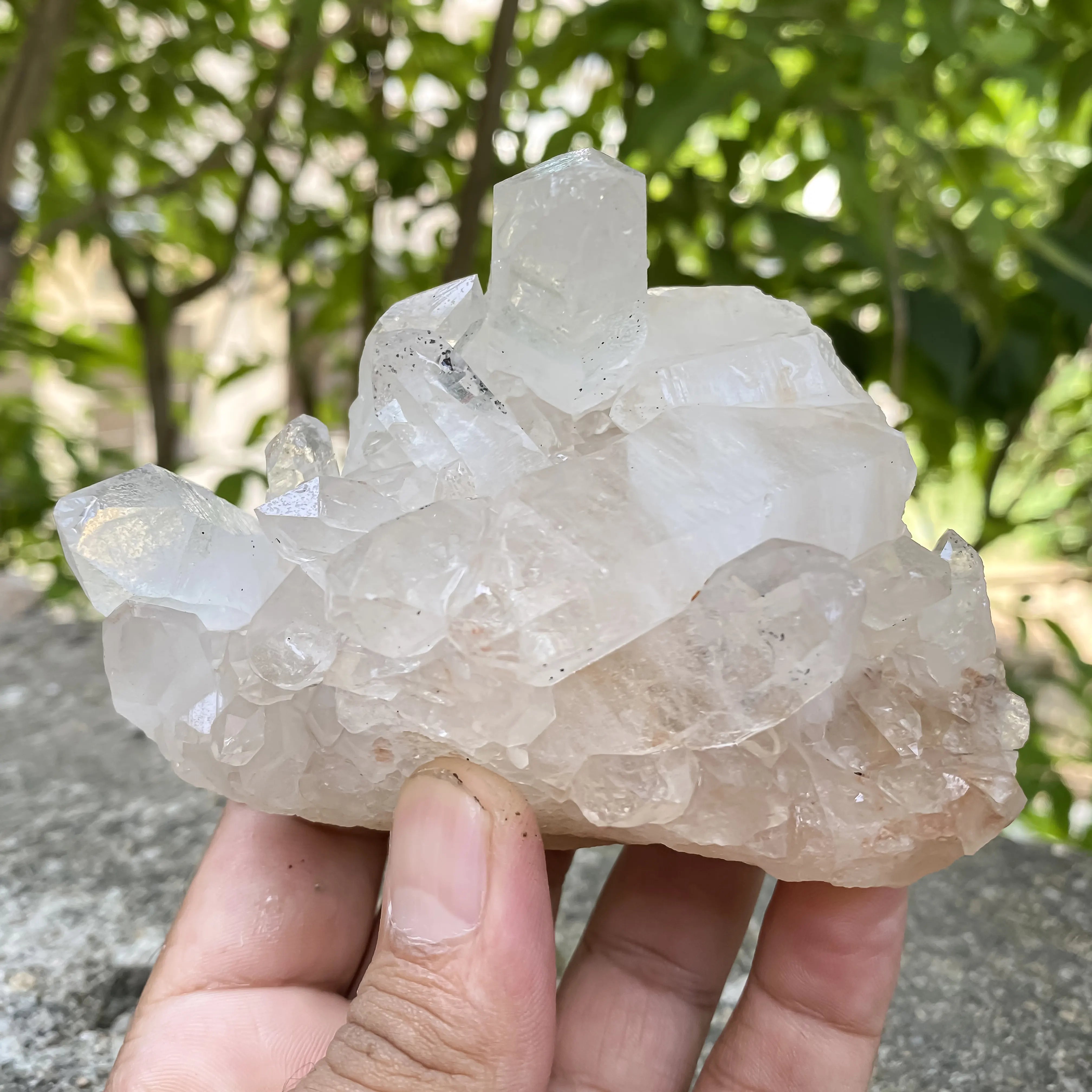 Natural Himalayan Pink Quartz Cluster 400g Healing Crystal