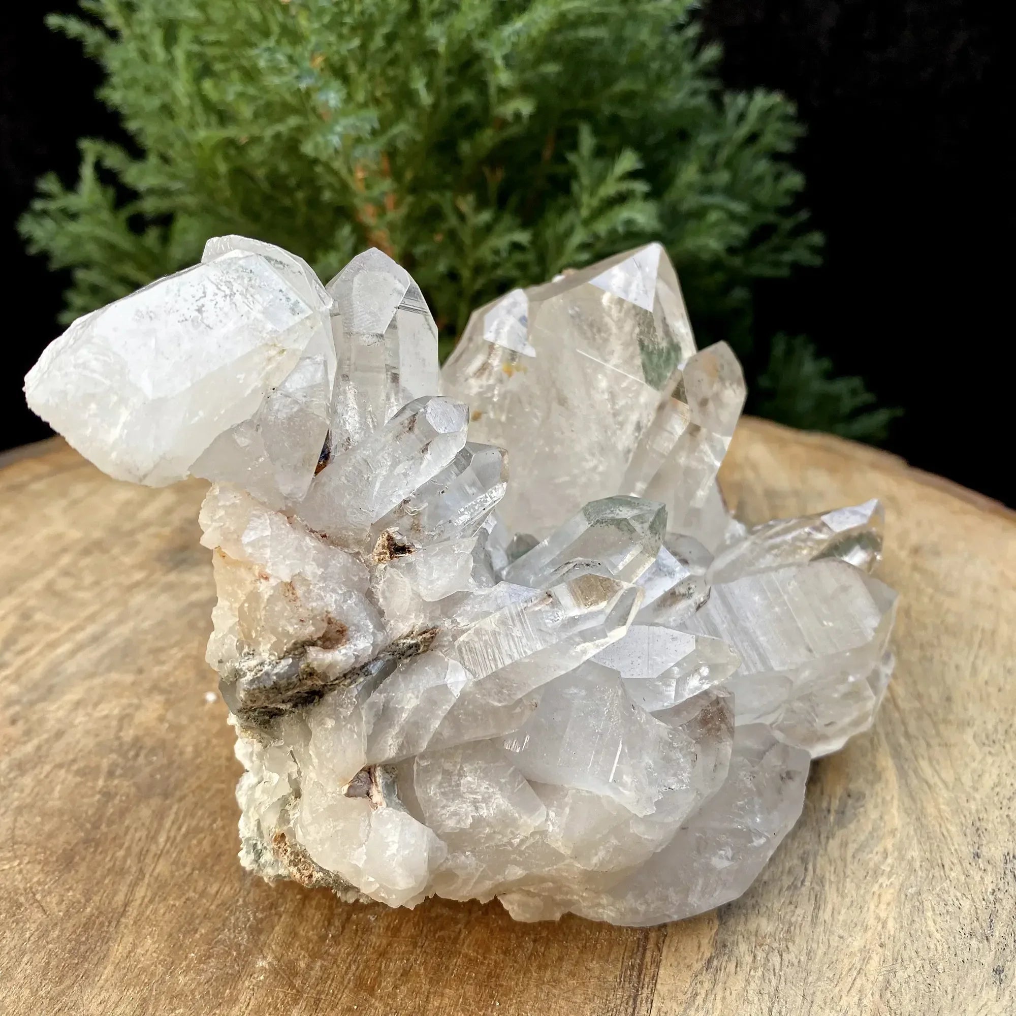 Natural Himalayan White Quartz with Green Phantom Cluster 780g Himalayan Quartz