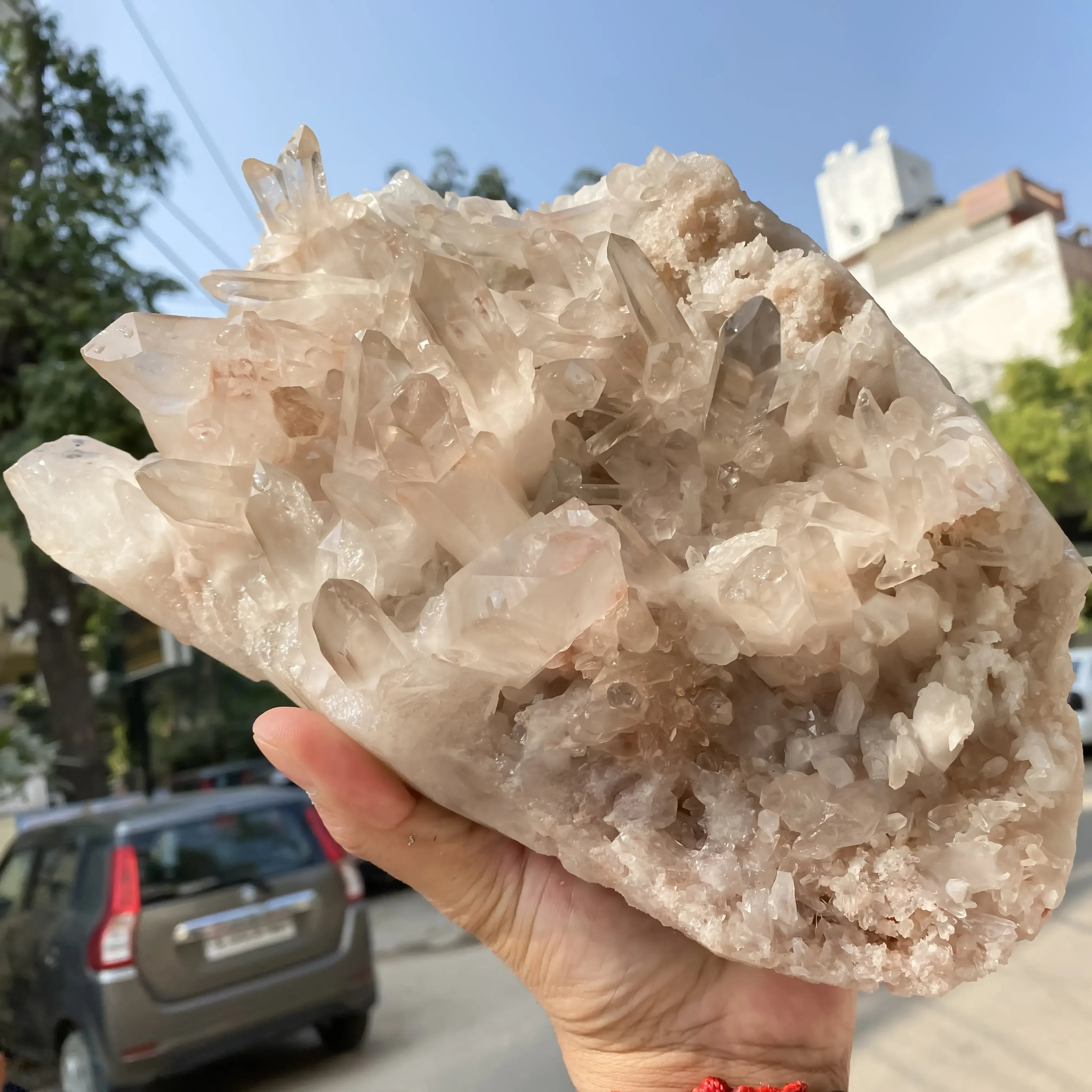 Natural Pink Quartz Cluster 3870g Himalayan Quartz