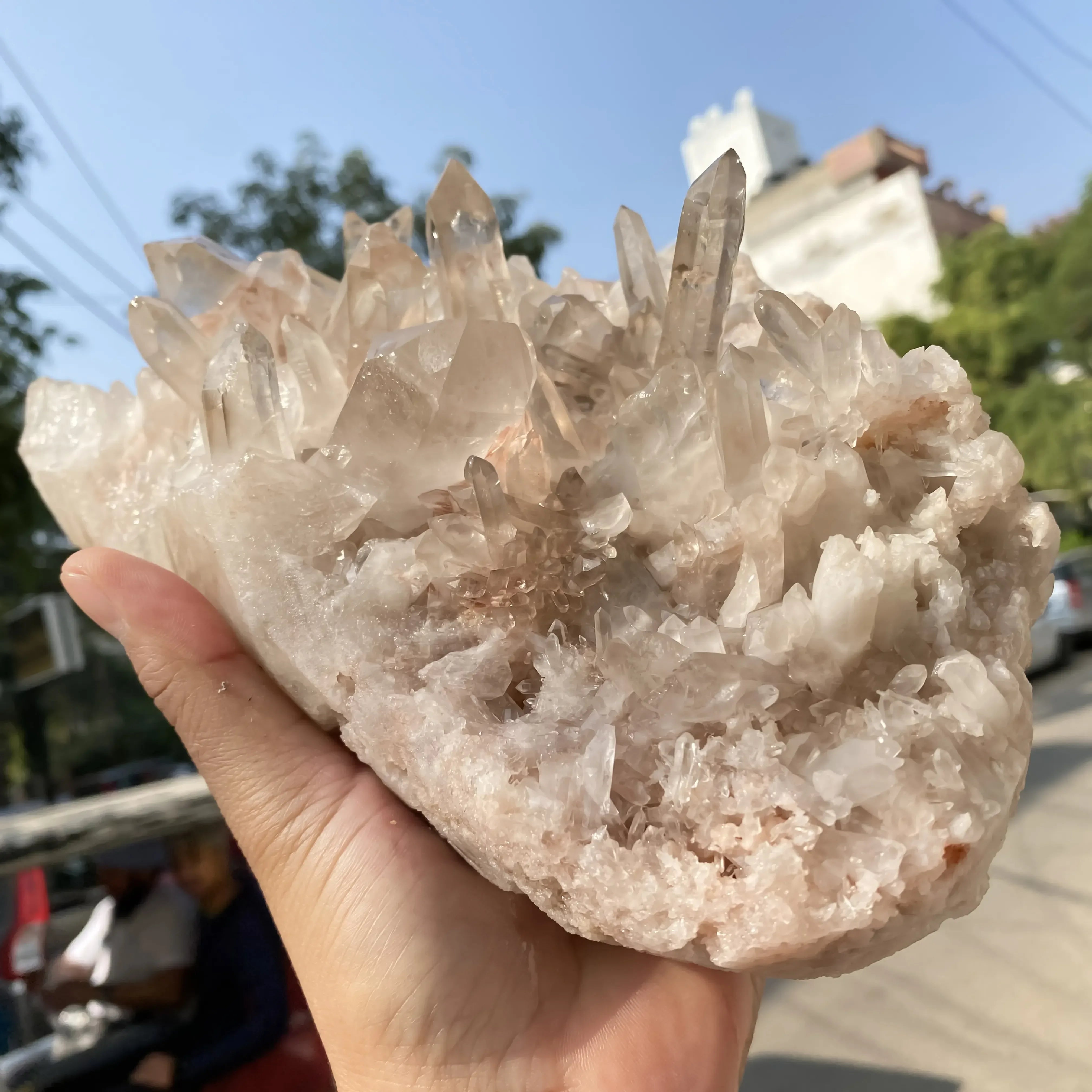 Natural Pink Quartz Cluster 3870g Himalayan Quartz