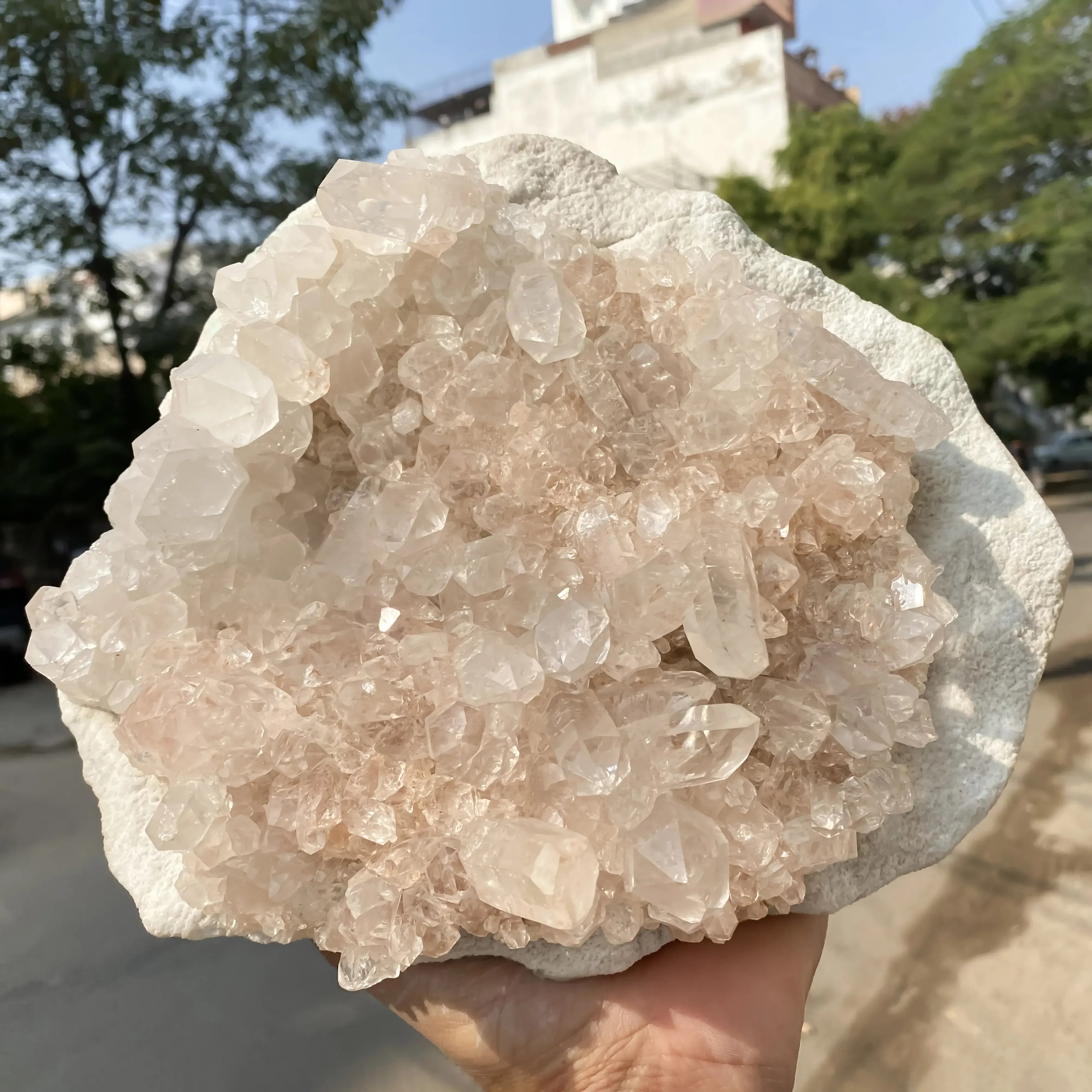 Natural Pink Quartz Cluster 3530g Himalayan Quartz