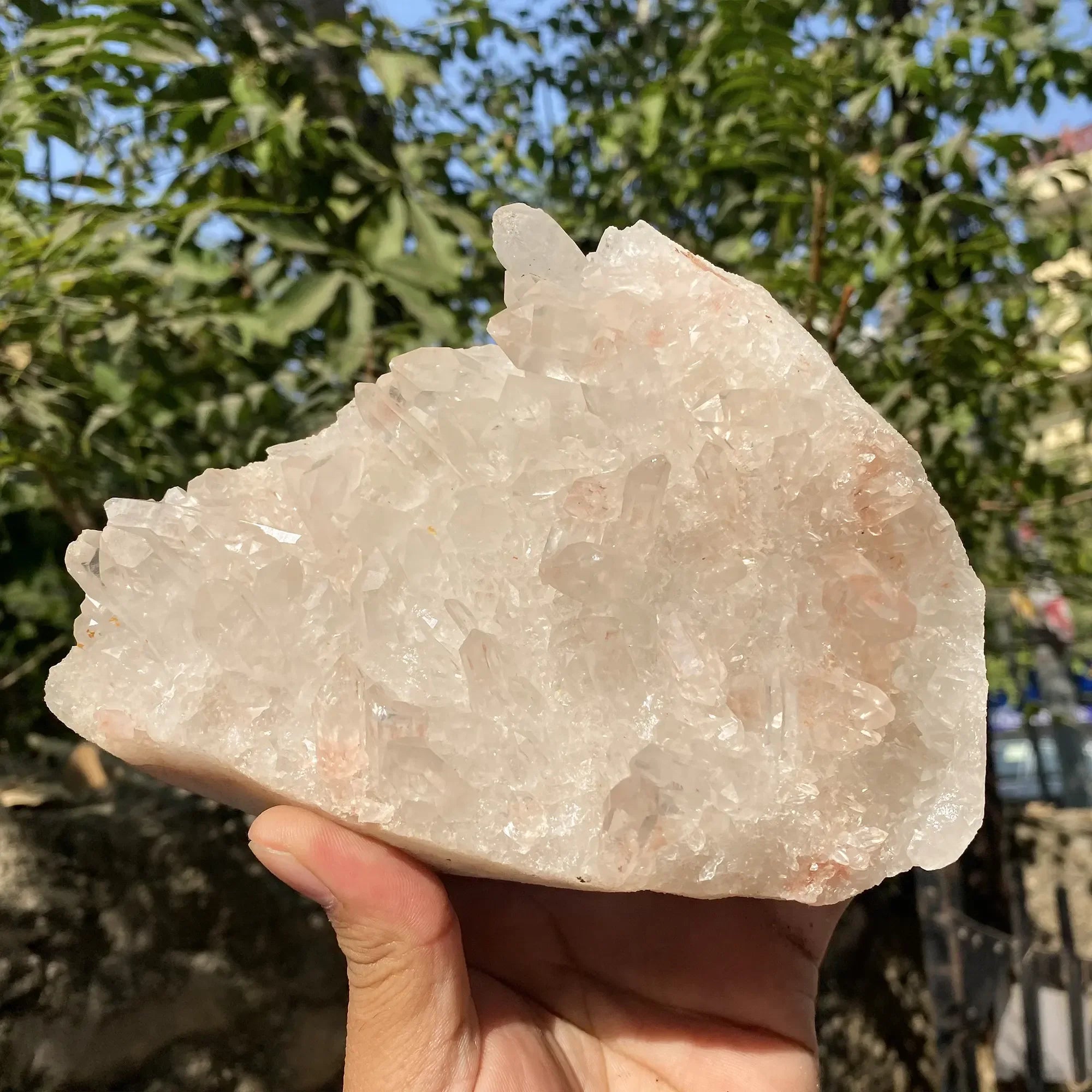 Natural Pink Quartz Cluster 1680g Himalayan Quartz