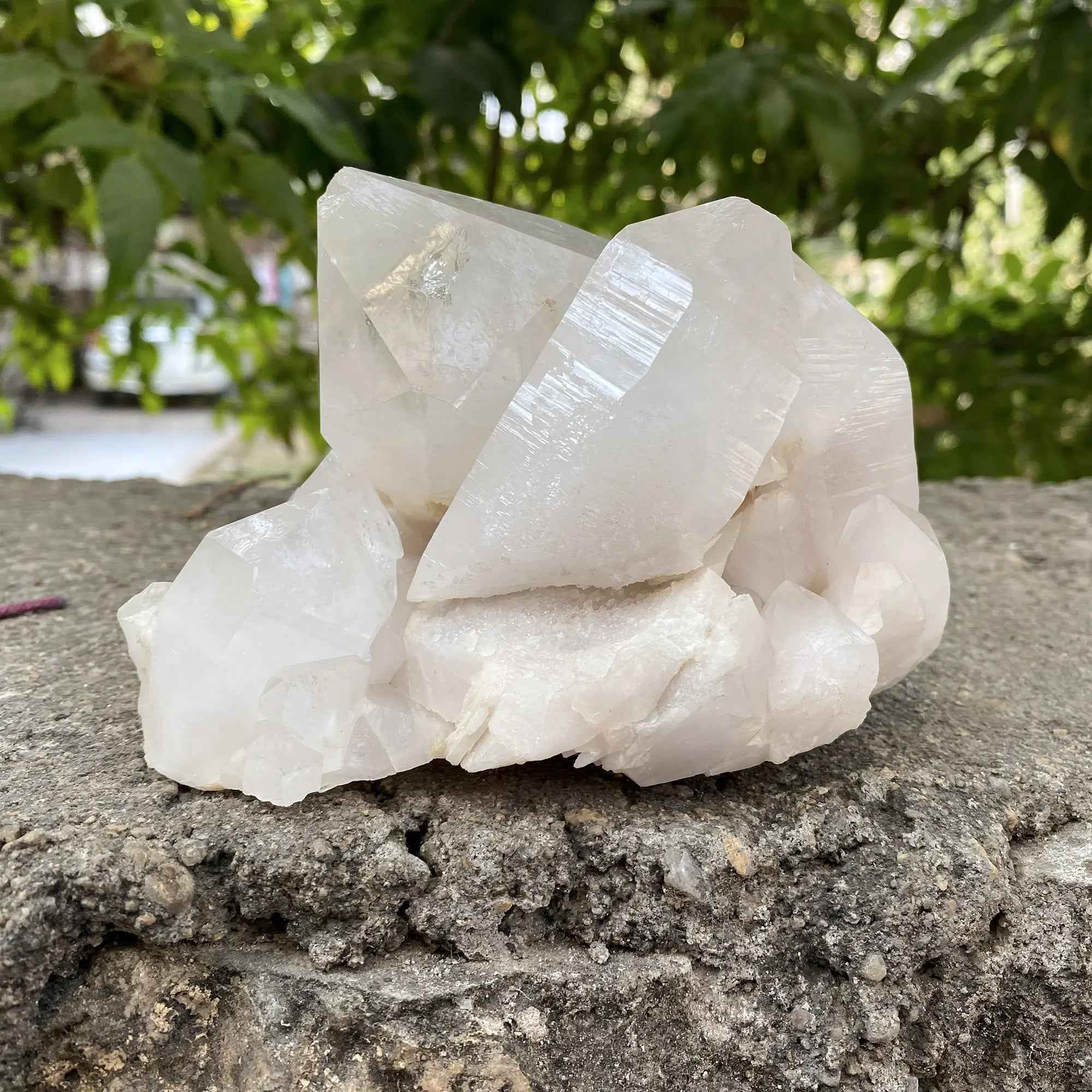 Natural White Samadhi Quartz Crystal Specimen Himalayan Raw Mineral Collector