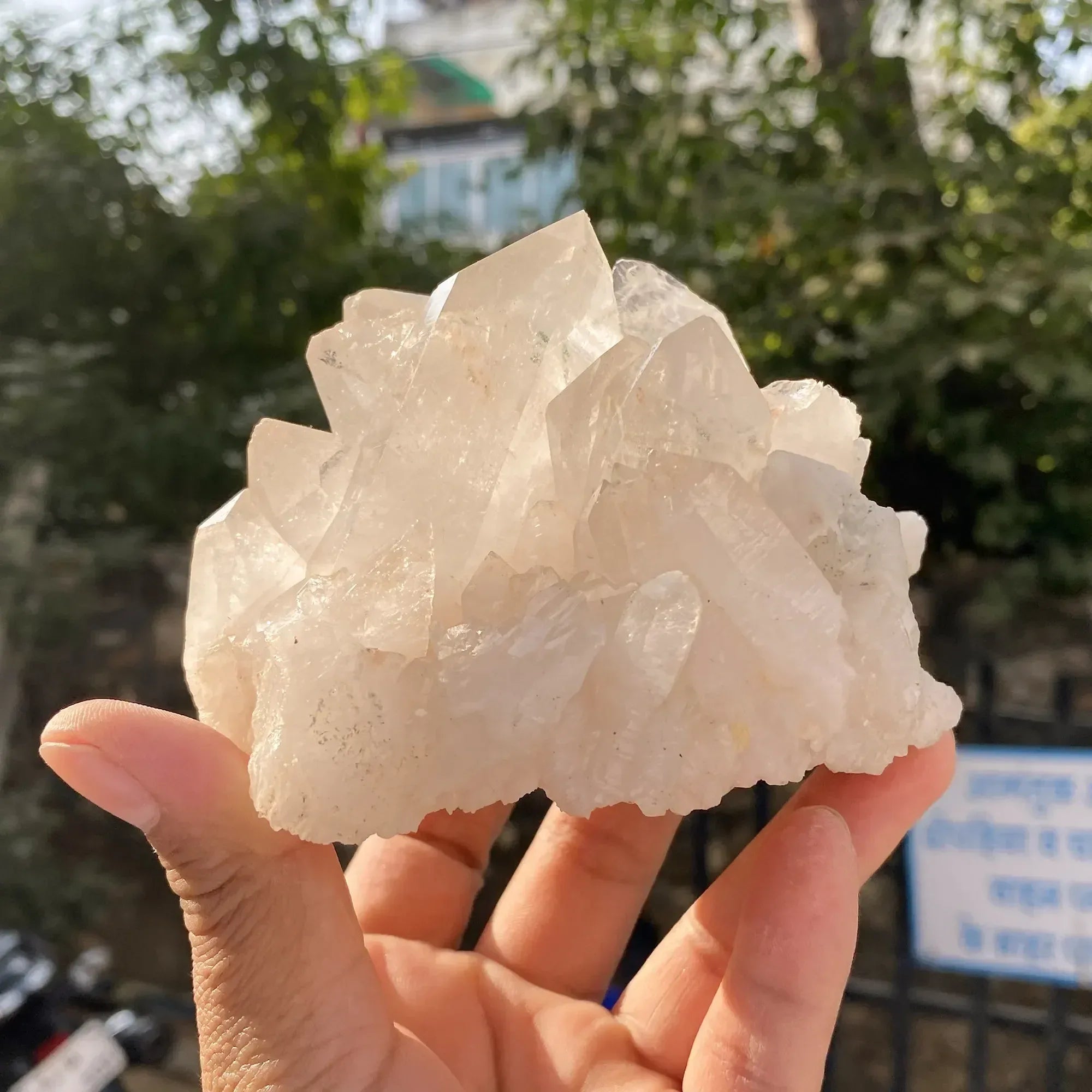 White Quartz with Phantom Cluster 795g Himalayan Quartz