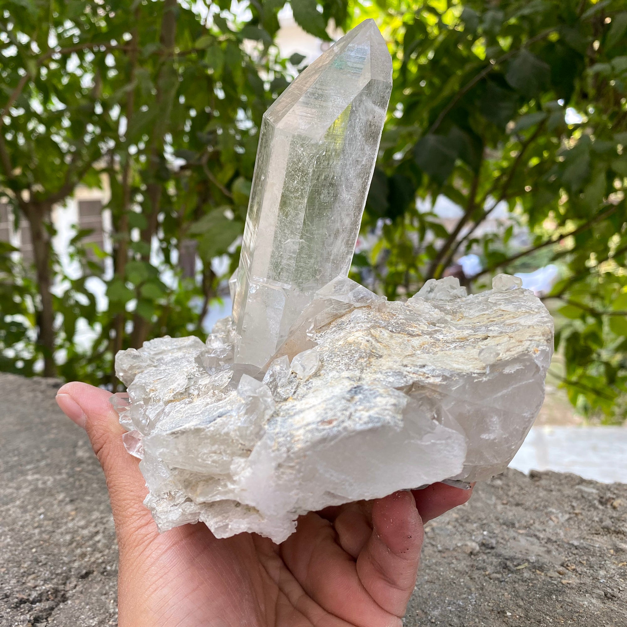 Natural Himalayan White Quartz Cluster 1460g Healing Crystal