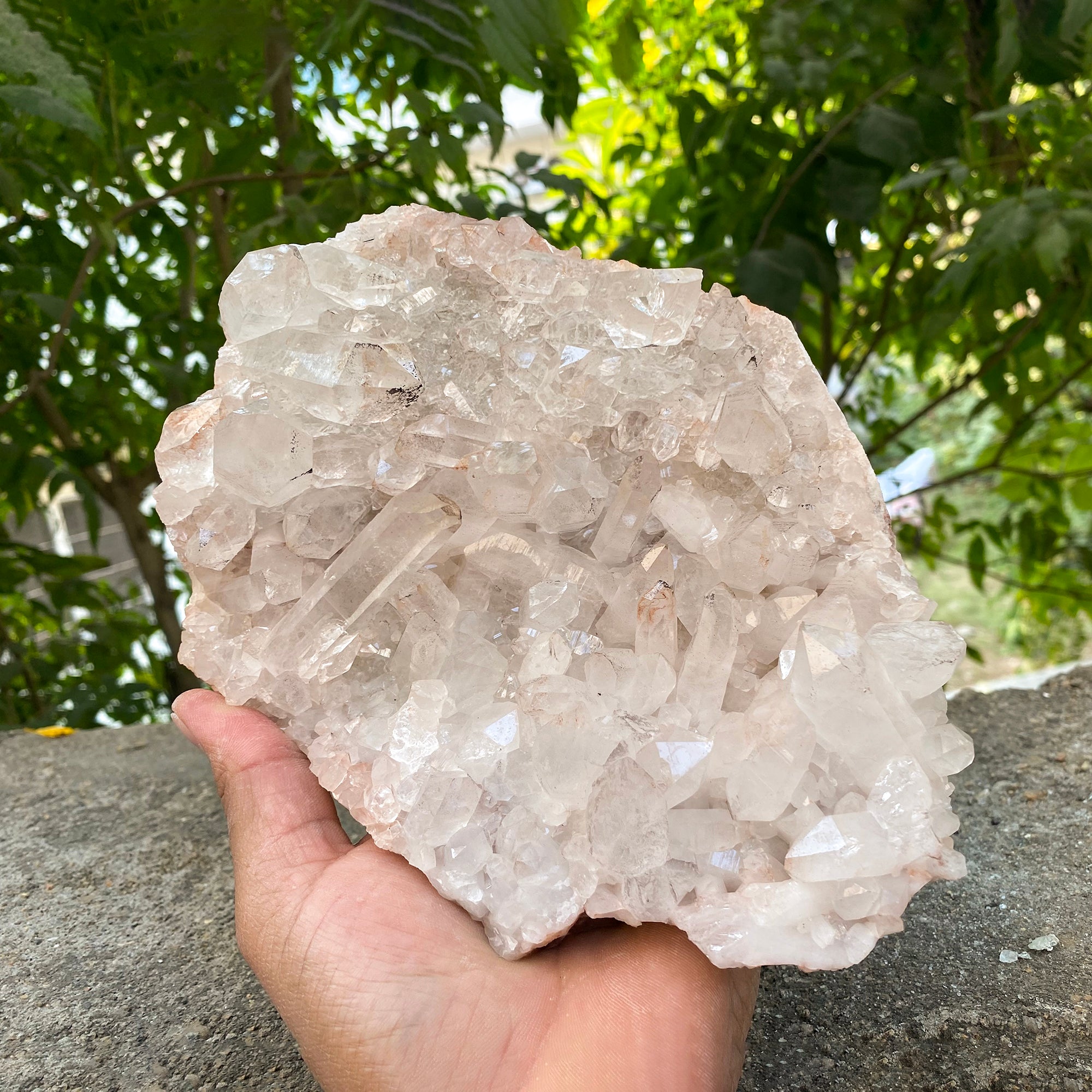 Natural Himalayan Pink Quartz Cluster 1910g Healing Crystal