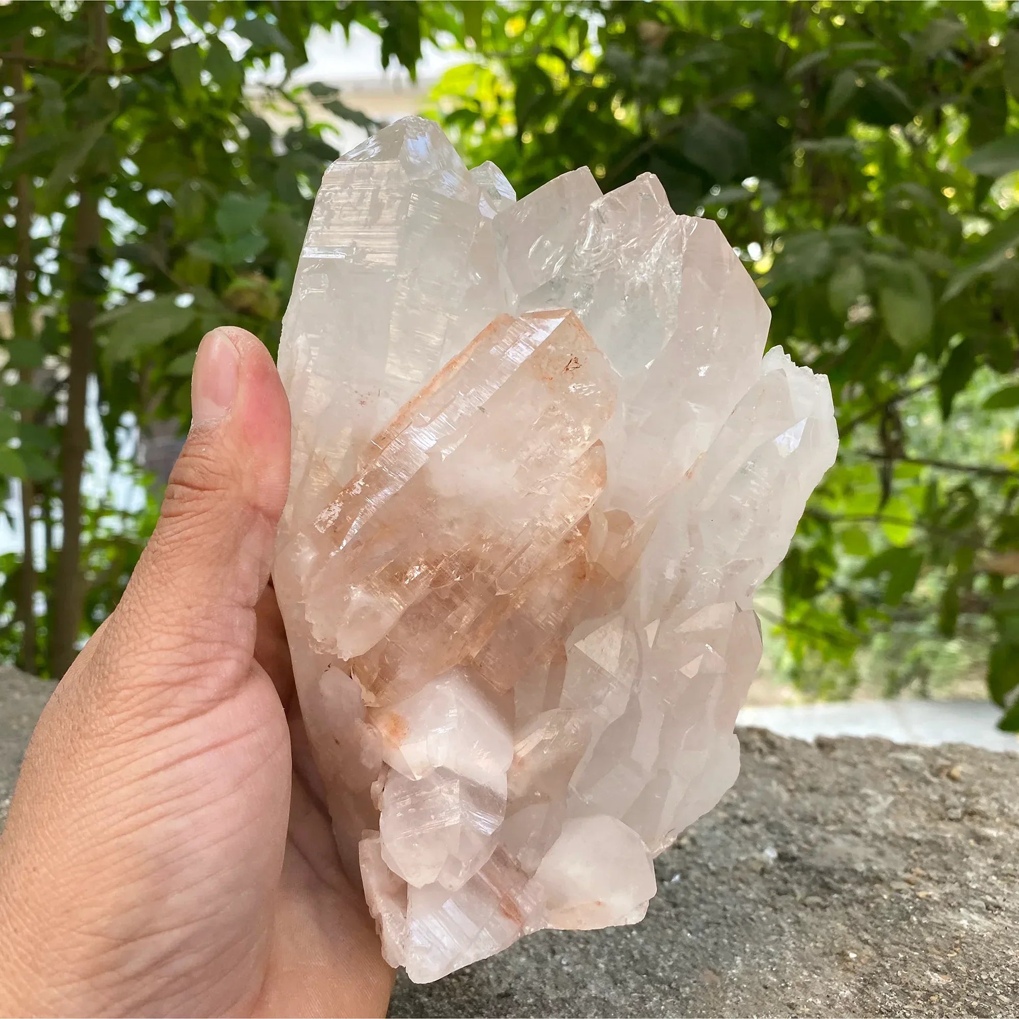 Natural Himalayan Pink Quartz Cluster 1520g Healing Crystal Himalayan Quartz