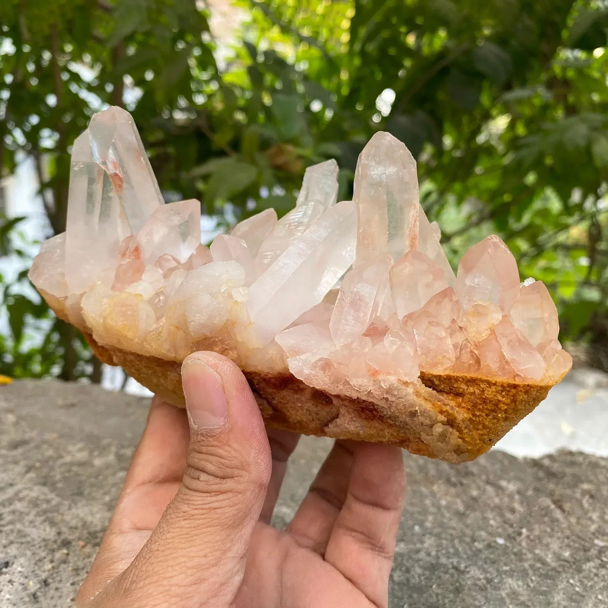 Natural Himalayan Pink Quartz Cluster 675g Healing Crystal Himalayan Quartz
