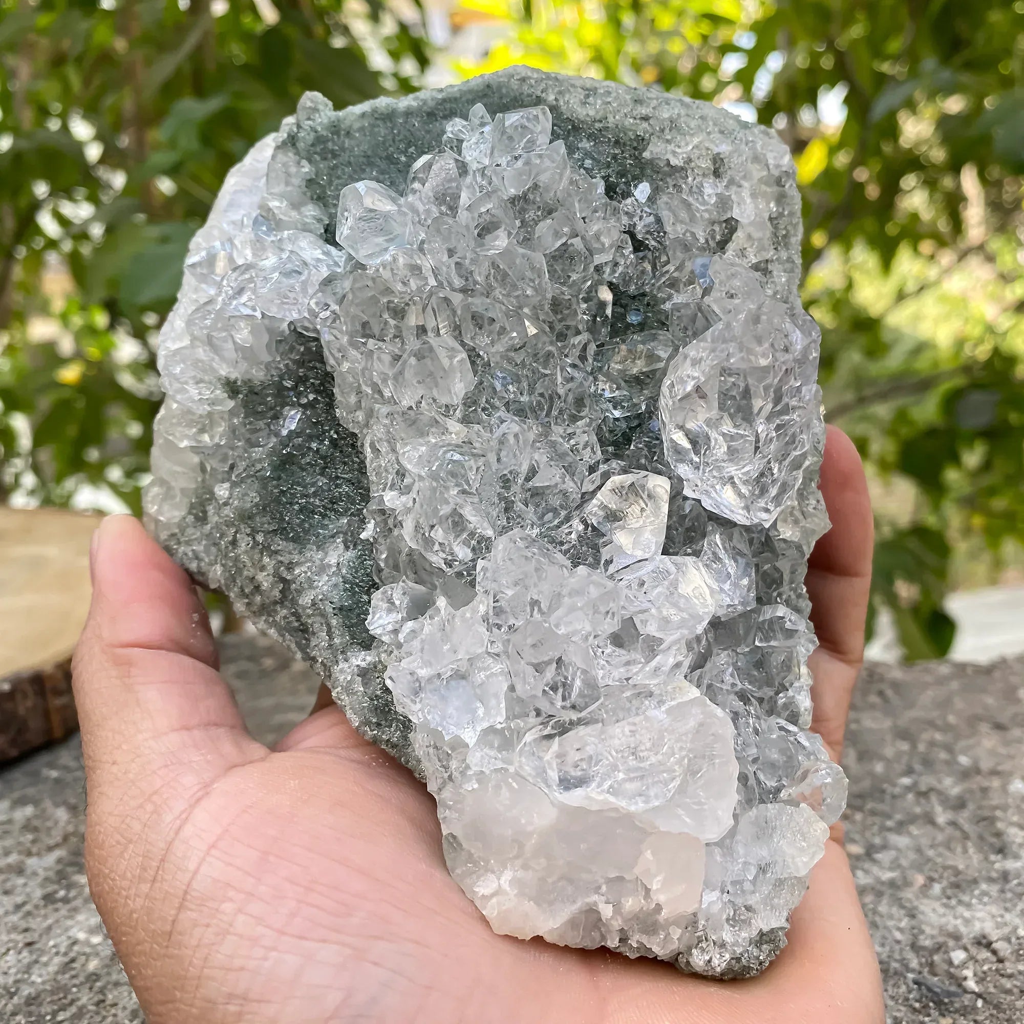 Natural Himalayan Green Chlorite Quartz Cluster 1300g Himalayan Quartz