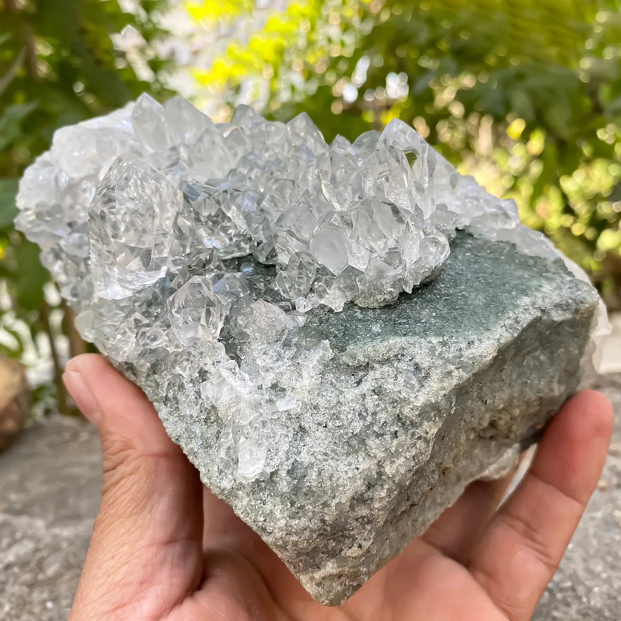 Natural Himalayan Green Chlorite Quartz Cluster 1300g Himalayan Quartz