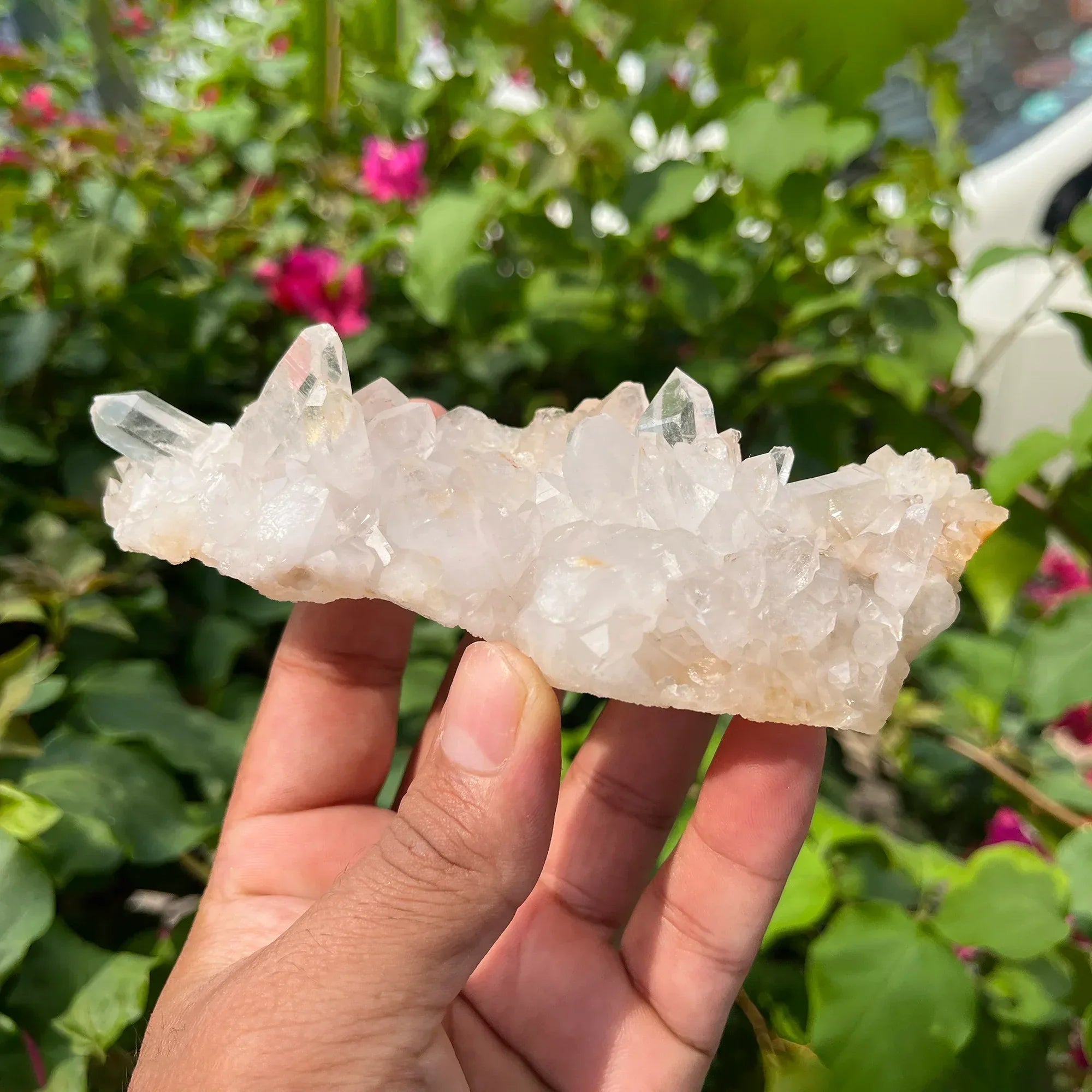 Yellow Samadhi Quartz Crystal Cluster: Natural Healing Stone 190gm Himalayan Quartz