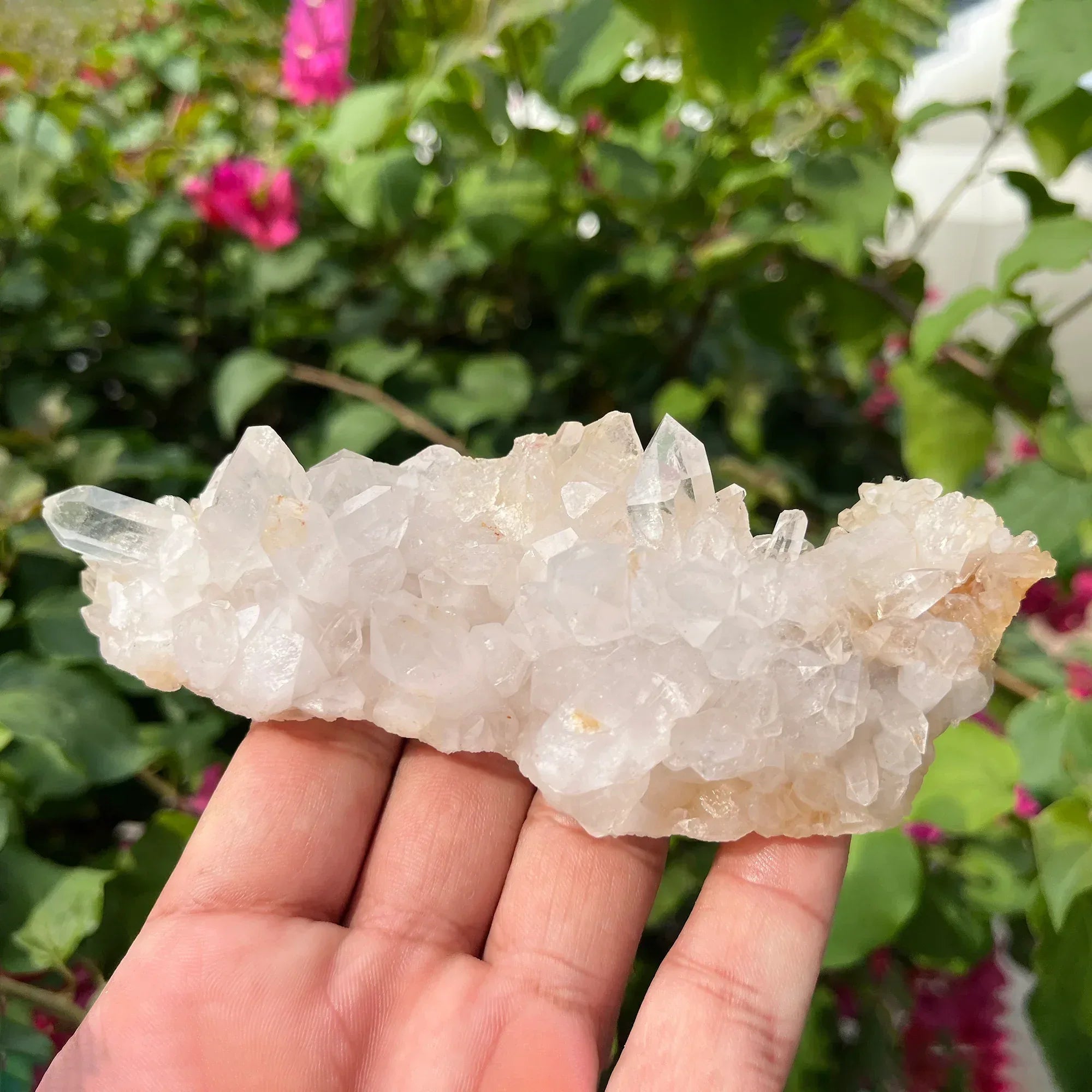Yellow Samadhi Quartz Crystal Cluster: Natural Healing Stone 190gm Himalayan Quartz