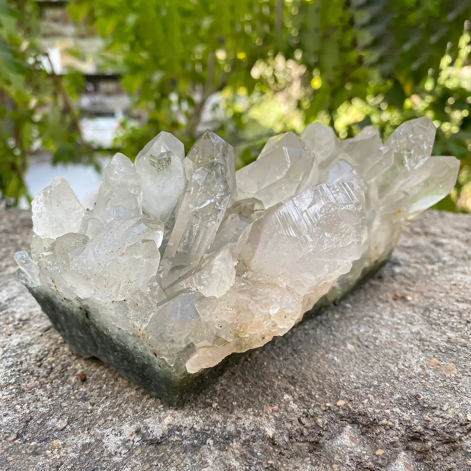 Natural Himalayan Green Chlorite Quartz Cluster 1100g Himalayan Quartz