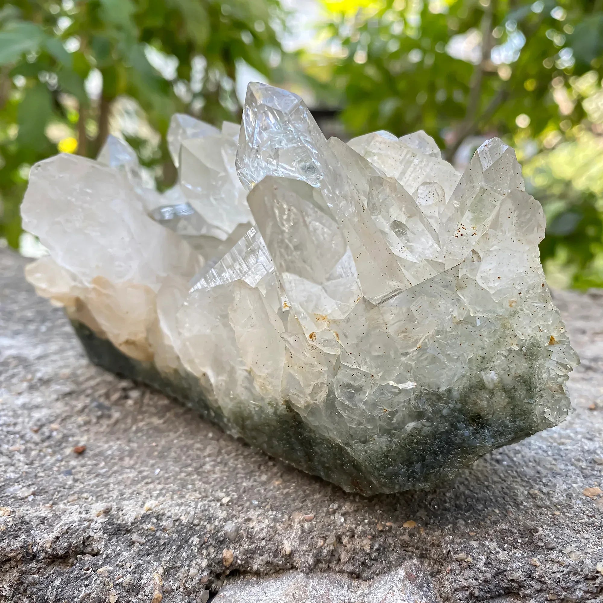 Natural Himalayan Green Chlorite Quartz Cluster 1100g Himalayan Quartz