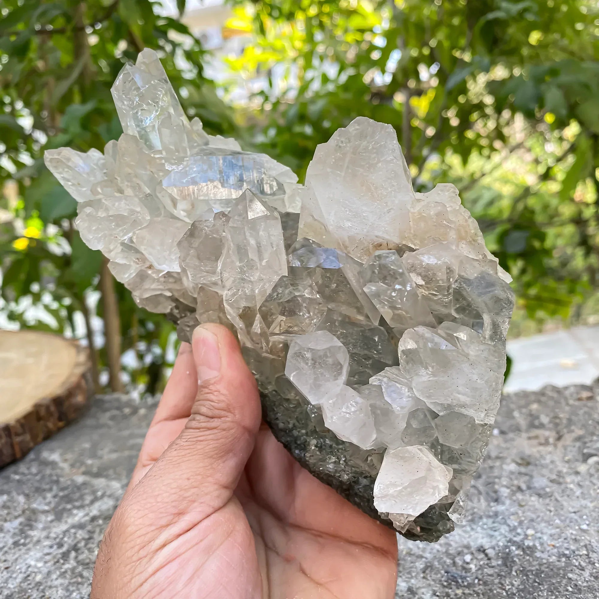 Natural Himalayan Green Chlorite Quartz Cluster 1100g Himalayan Quartz