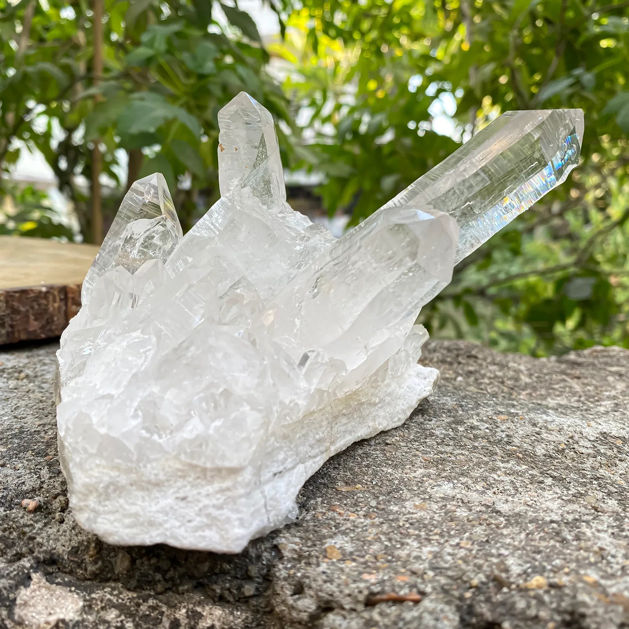 Natural Himalayan White Quartz Cluster 860g – WHQ-1071 - Himalya Quartz