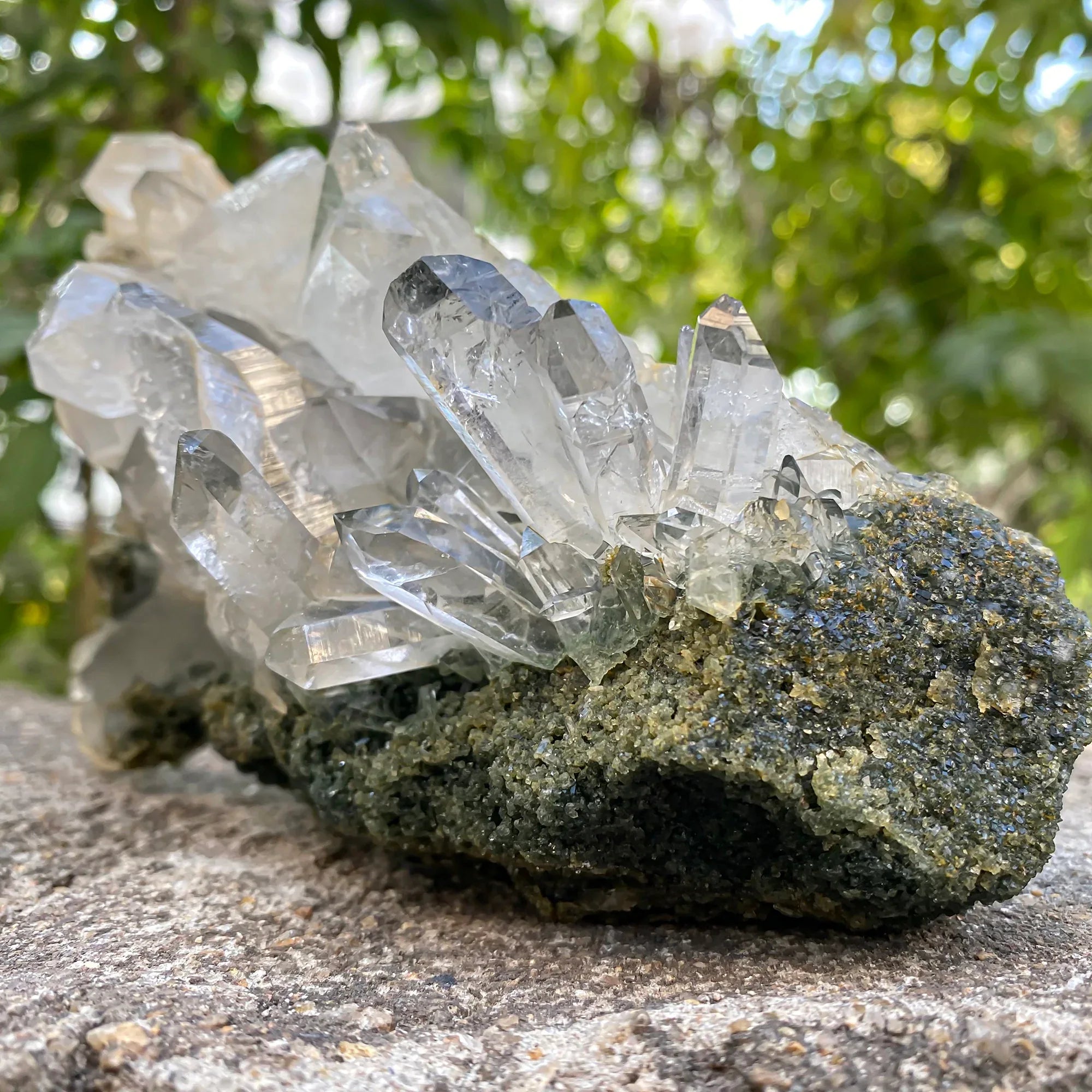 Natural Himalayan Green Chlorite Quartz Cluster 905g – GCQ-1078 - Himalya Quartz