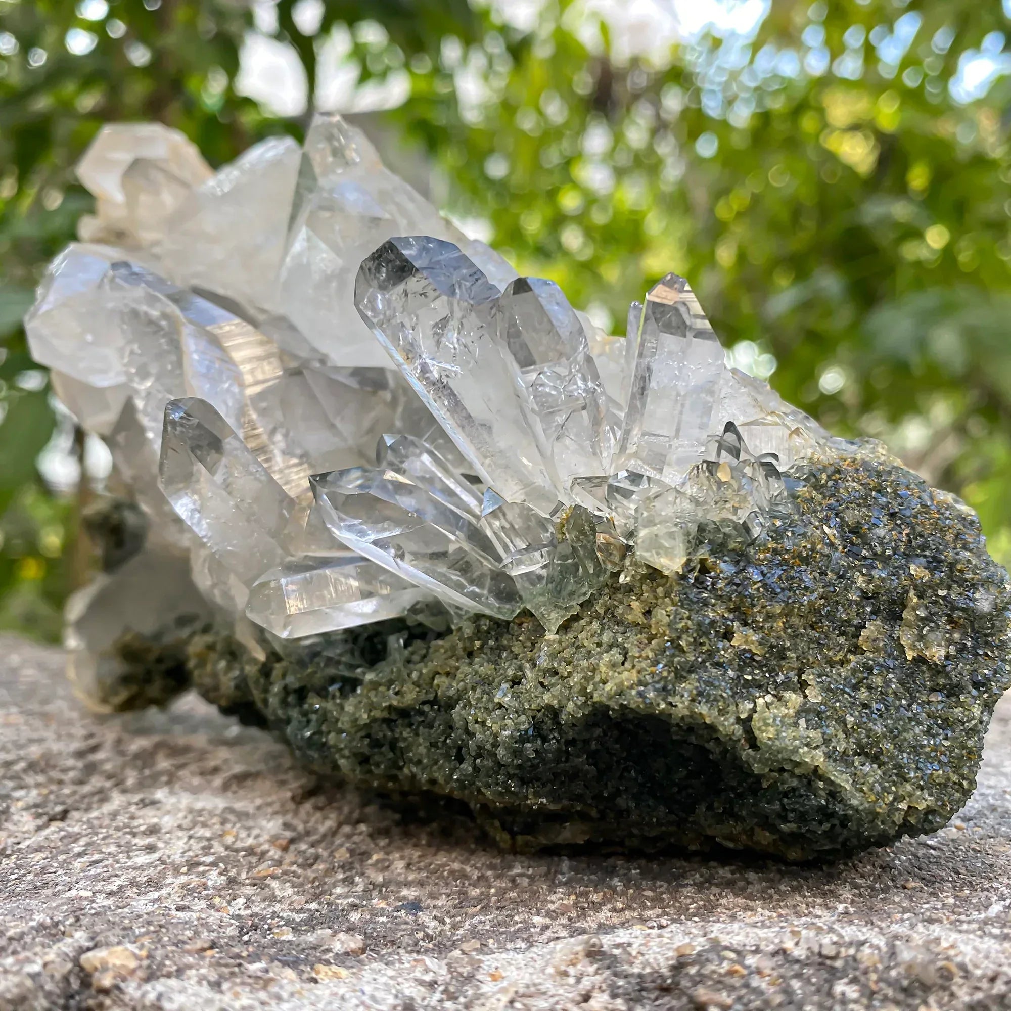 Natural Himalayan Green Chlorite Quartz Cluster 905g Himalayan Quartz