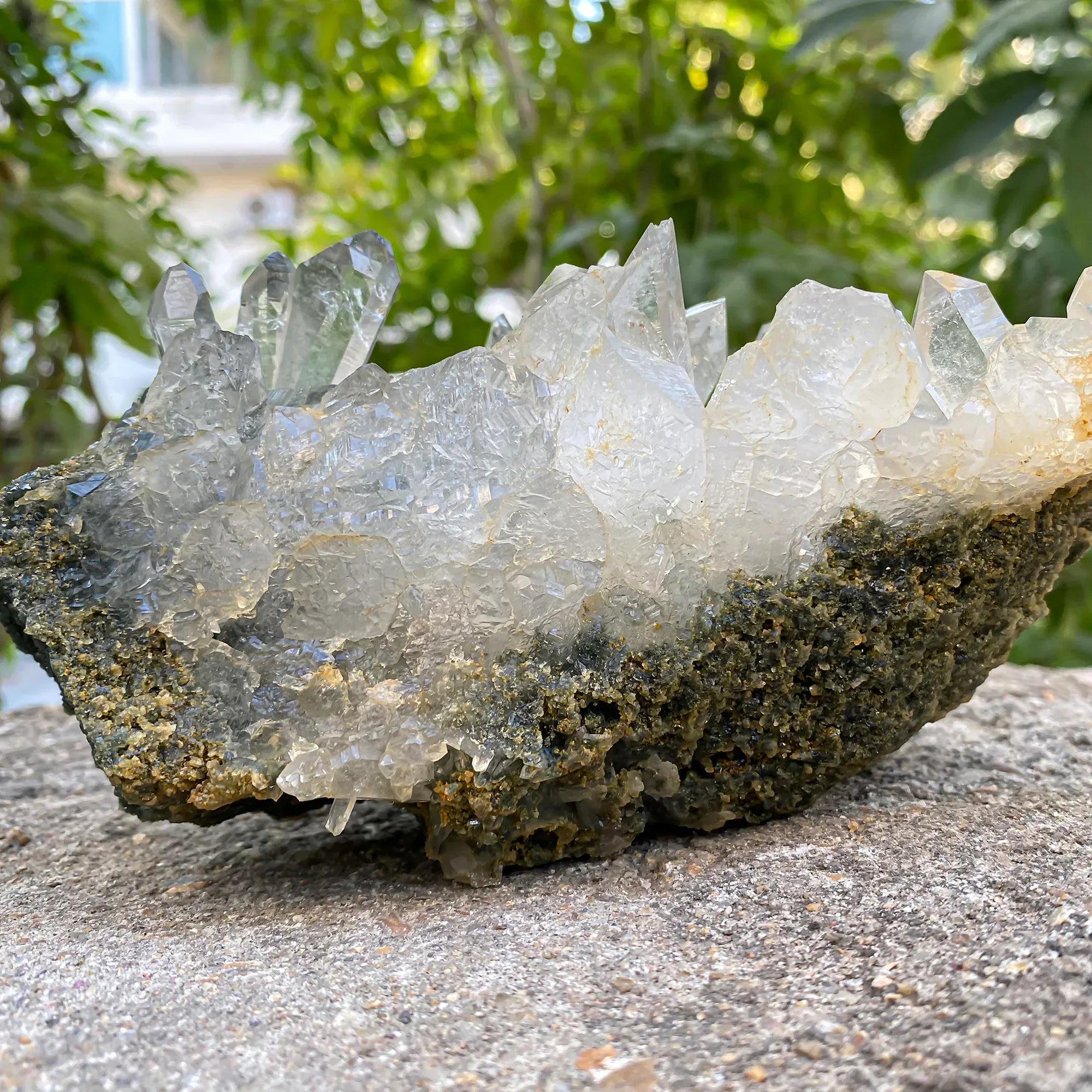 Natural Himalayan Green Chlorite Quartz Cluster 905g Himalayan Quartz