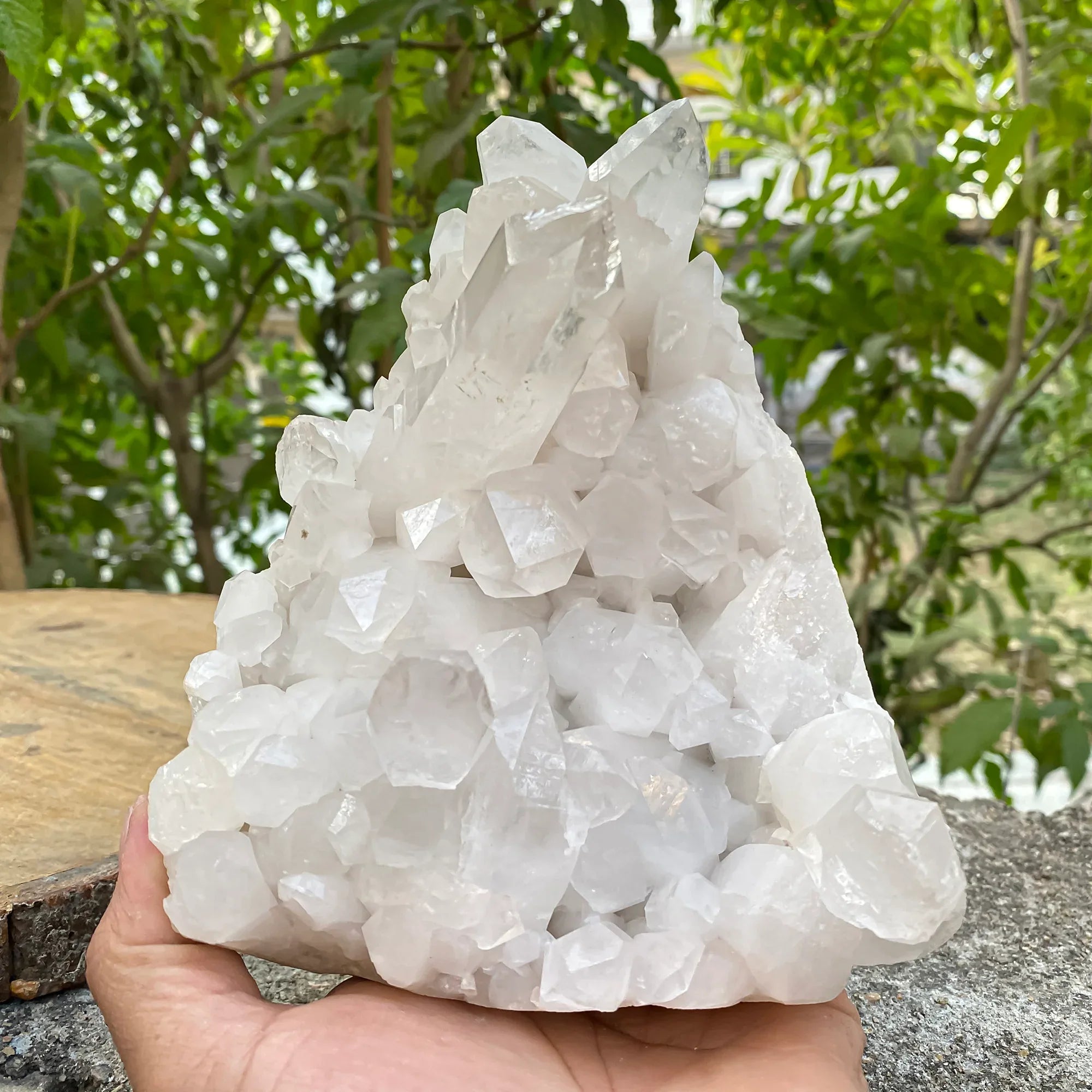 Natural Himalayan White Quartz Cluster 1395g Himalayan Quartz