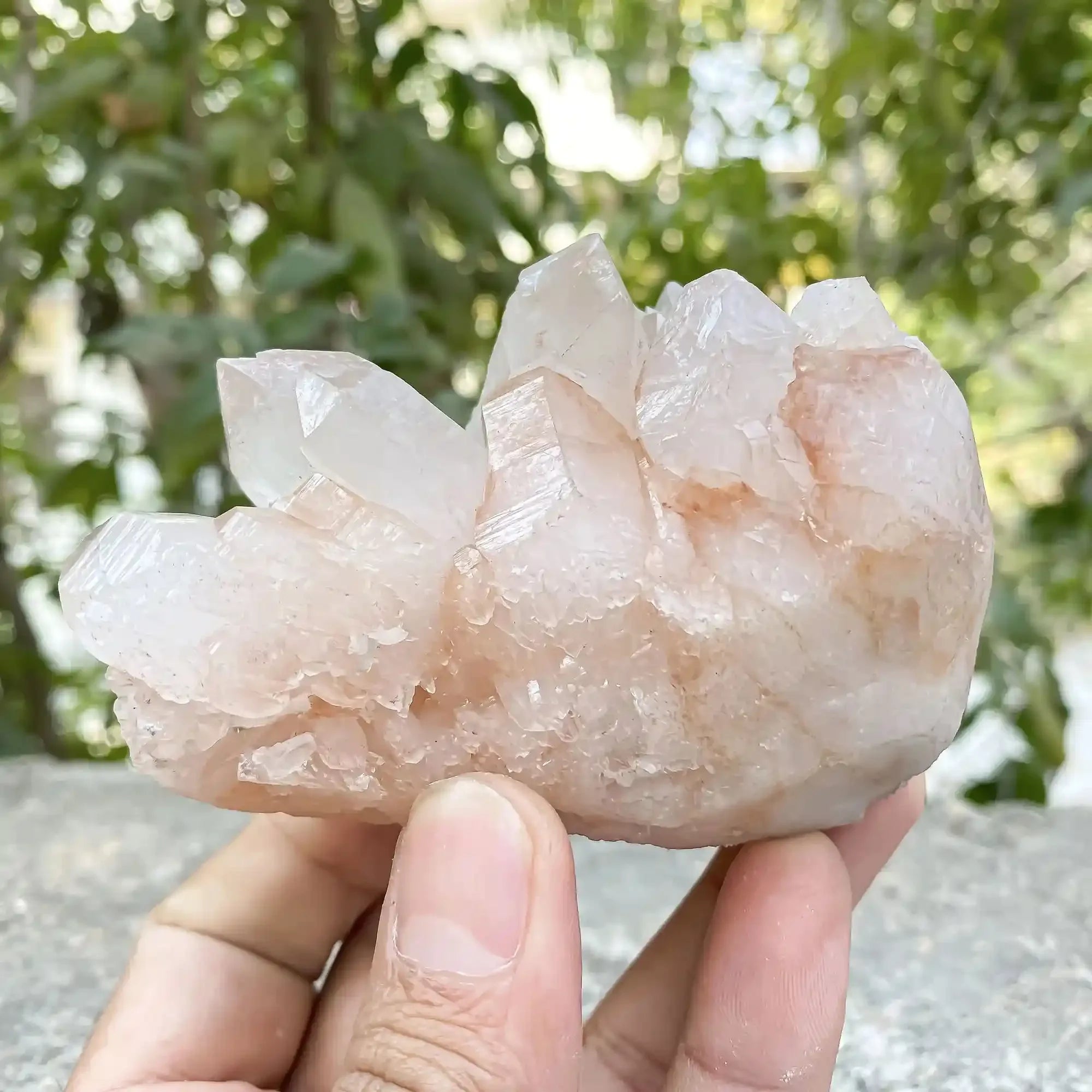 Natural Himalayan Pink Quartz with White 370g Himalayan Quartz