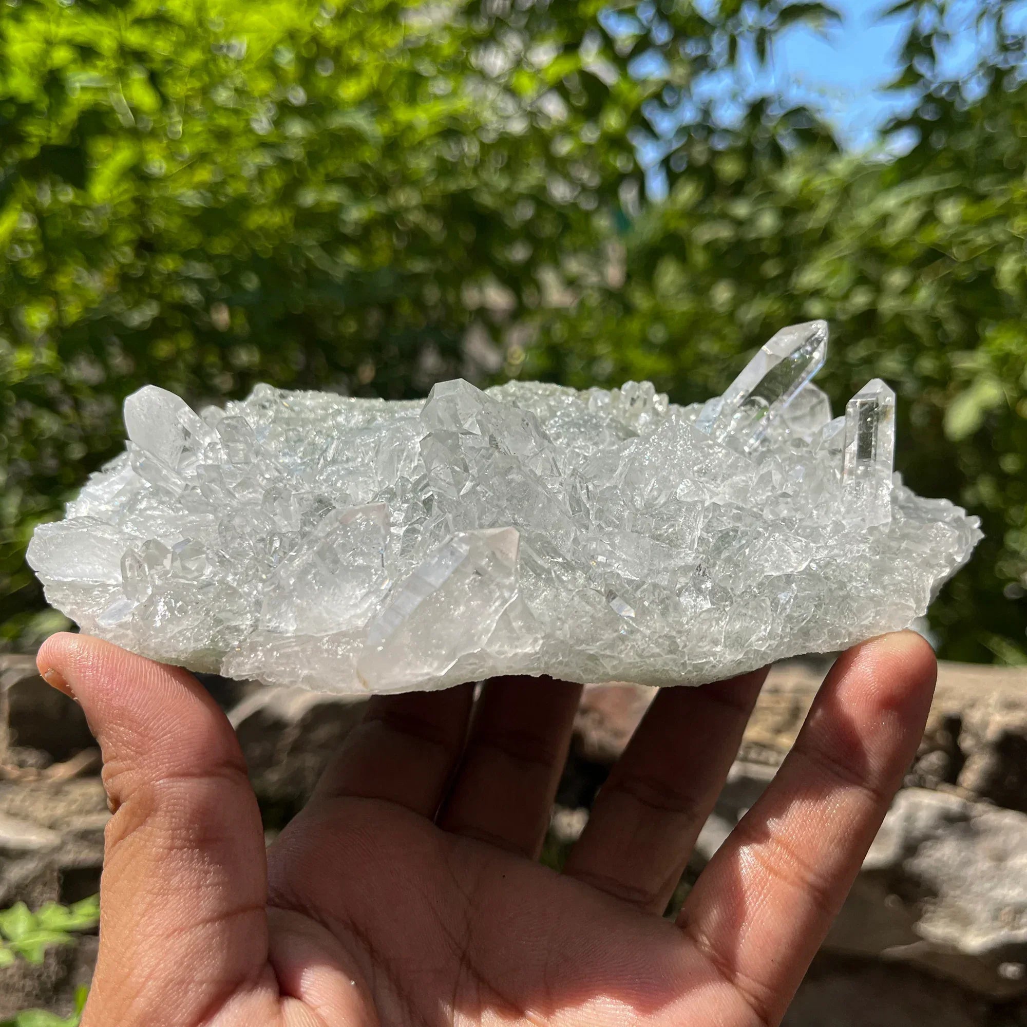 Natural Himalayan Green Chlorite Quartz Cluster 565g – Healing Crystal Himalayan Quartz