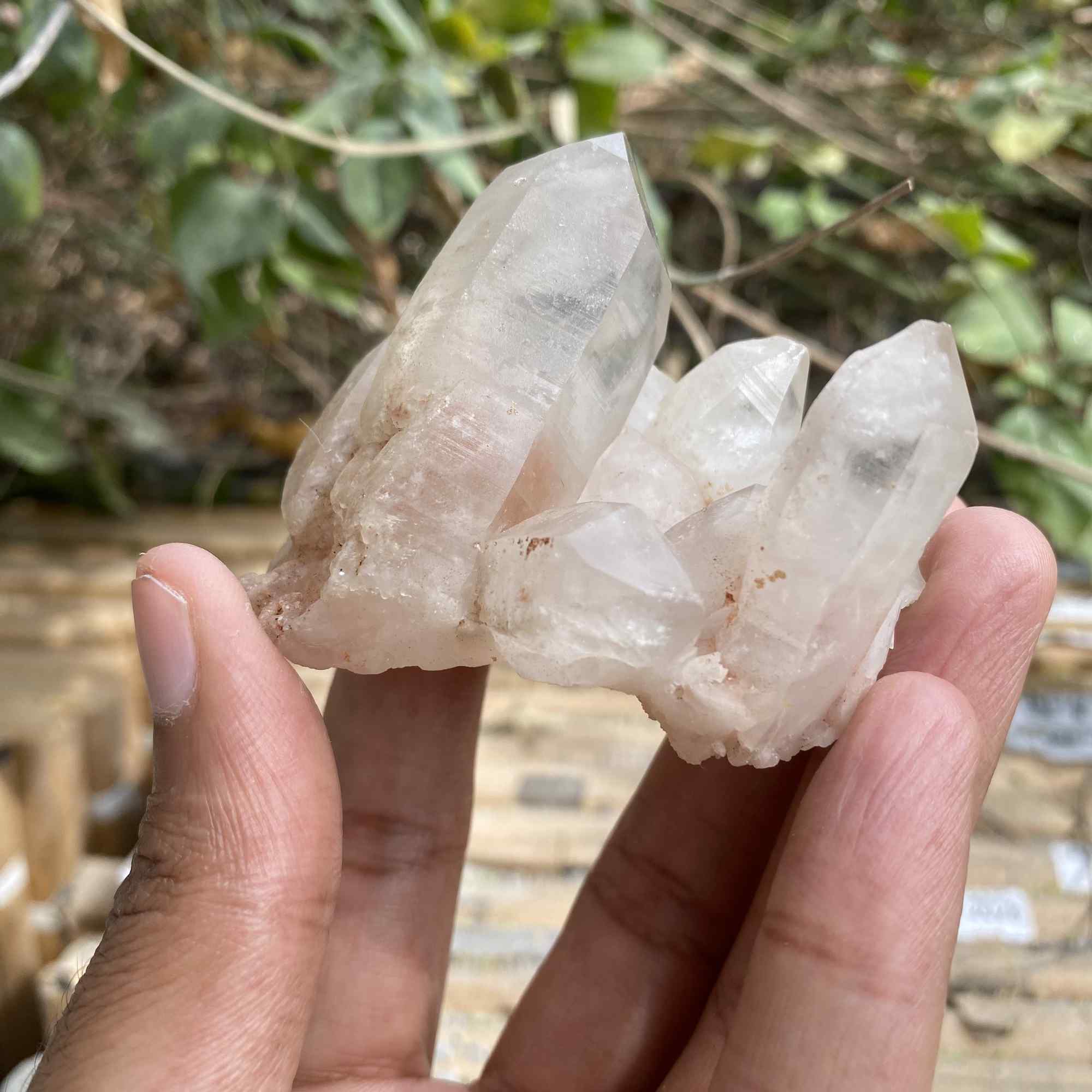 White and Pink Quartz Crystal Cluster 100g Natural Himalayan Raw Healing Stone Mineral Specimen Décor