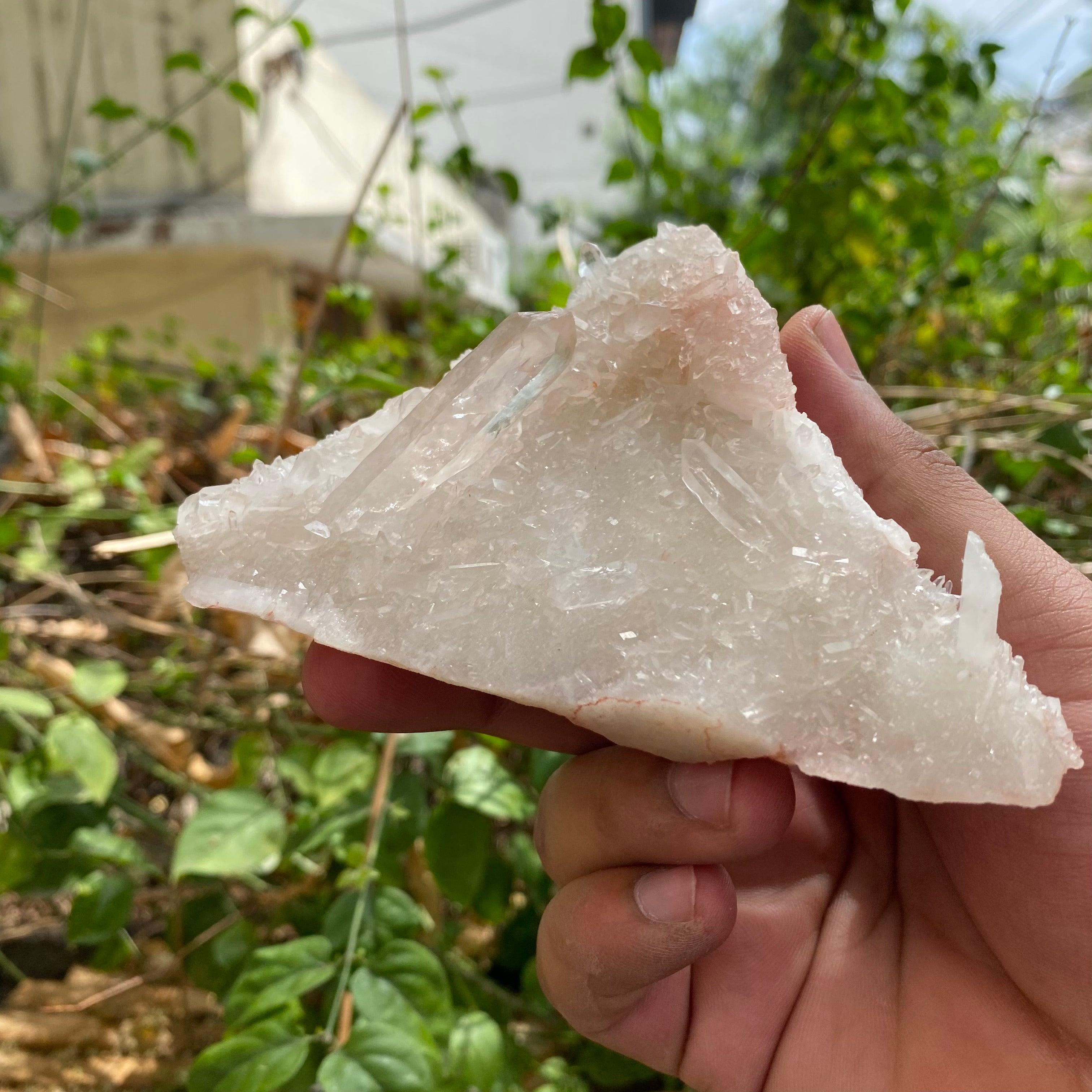 White Quartz Crystal Cluster Himalayan Display Piece Natural Energy Stone