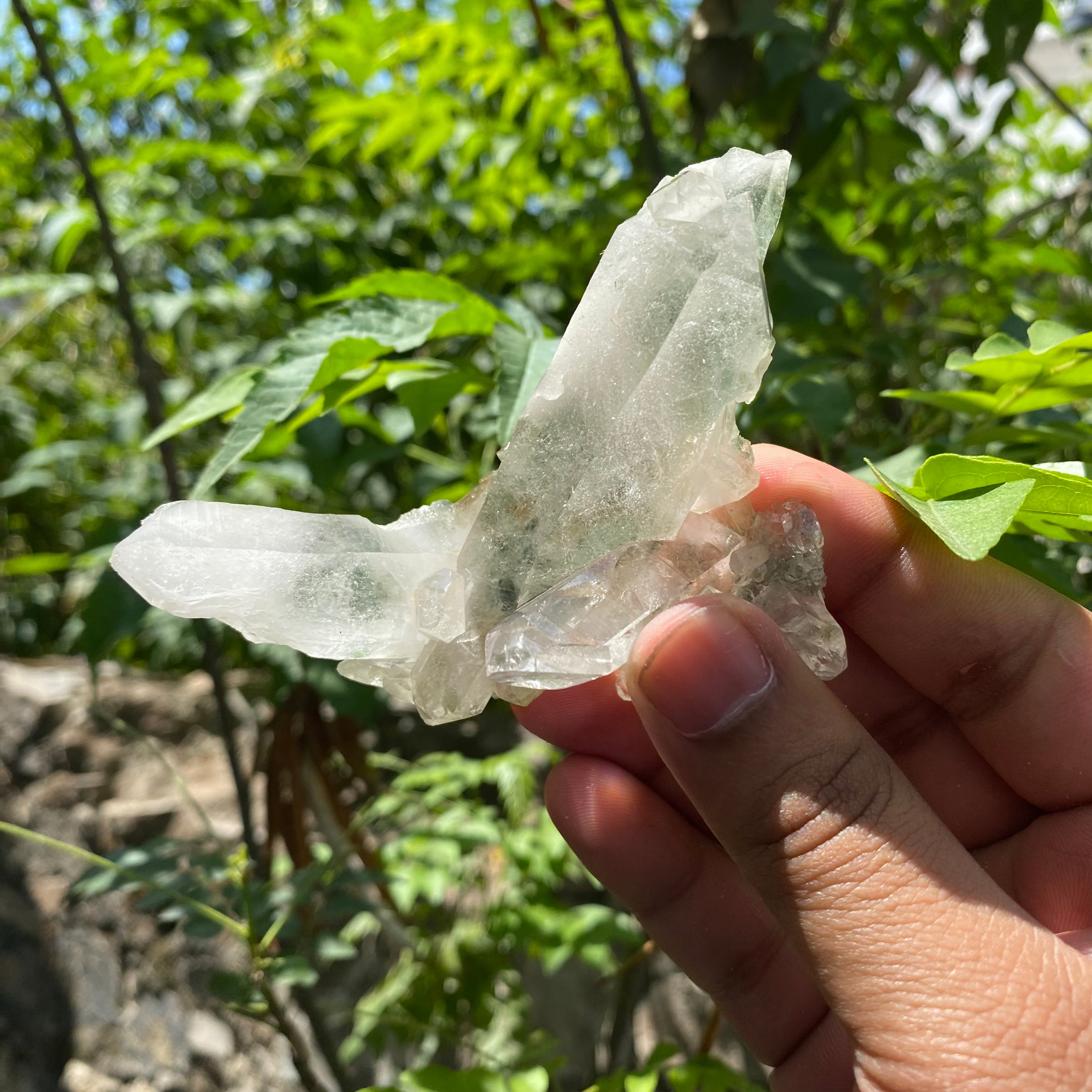 Green Chlorite Quartz Crystal Cluster 110g Natural Himalayan Raw Healing Stone Mineral Specimen Décor