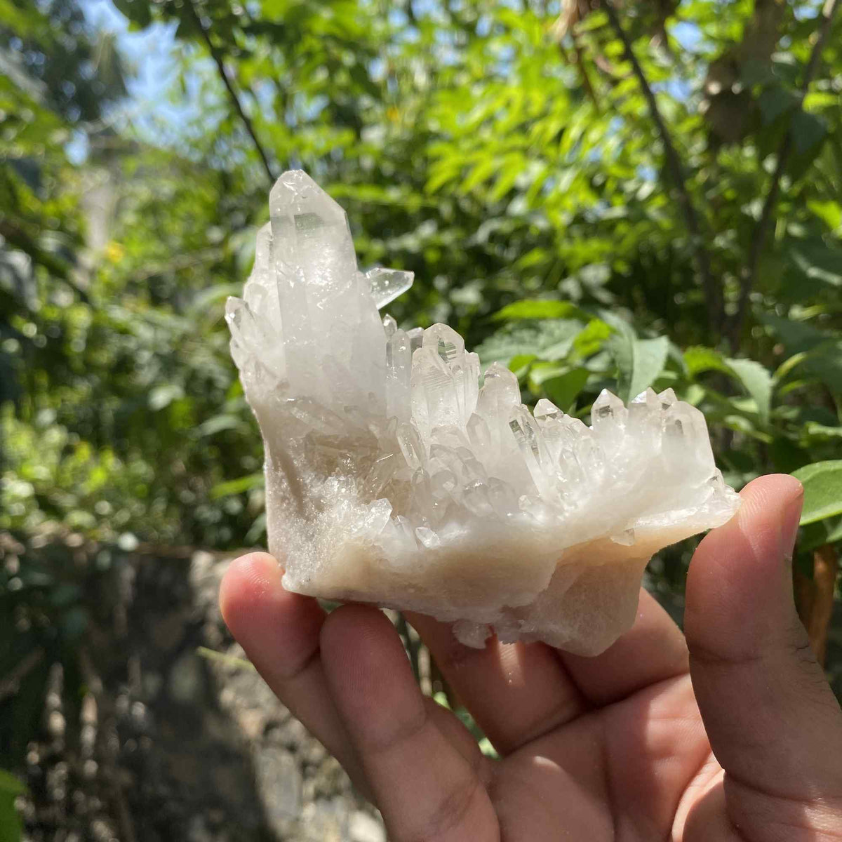 Raw Himalayan White Quartz Cluster Natural Mineral Display Collector