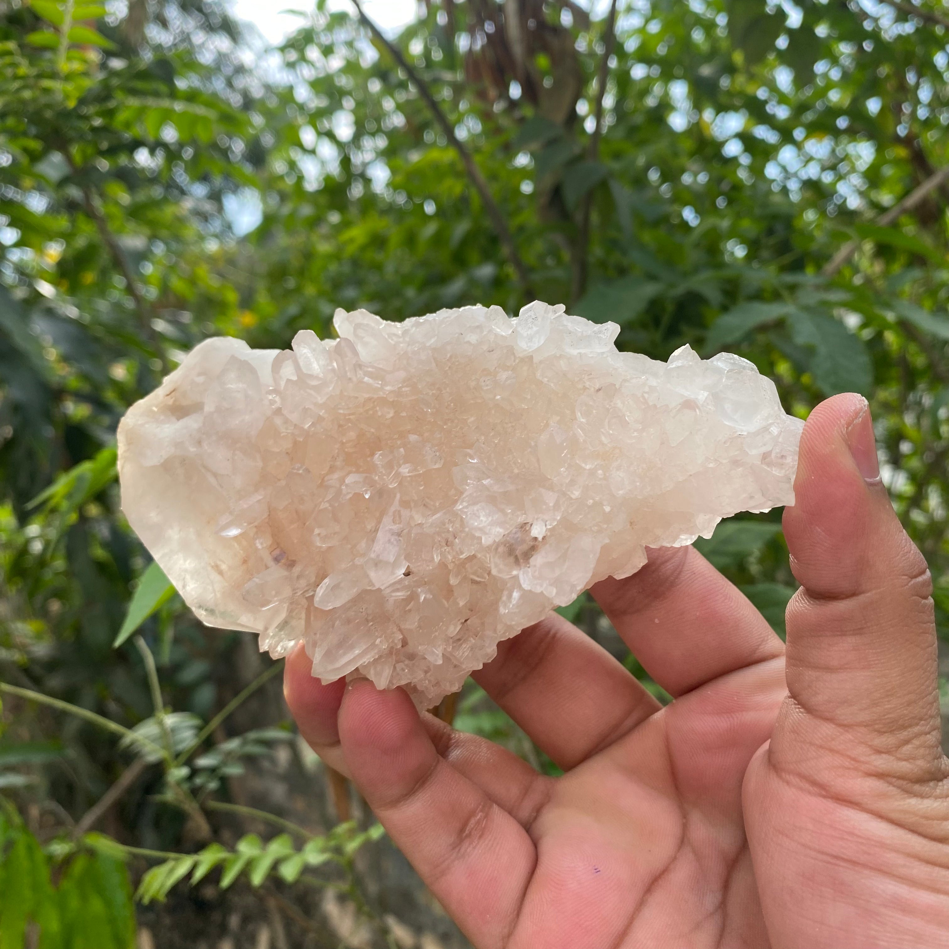 Pink Himalayan Quartz Crystal Cluster Healing Energy Natural Display Stone