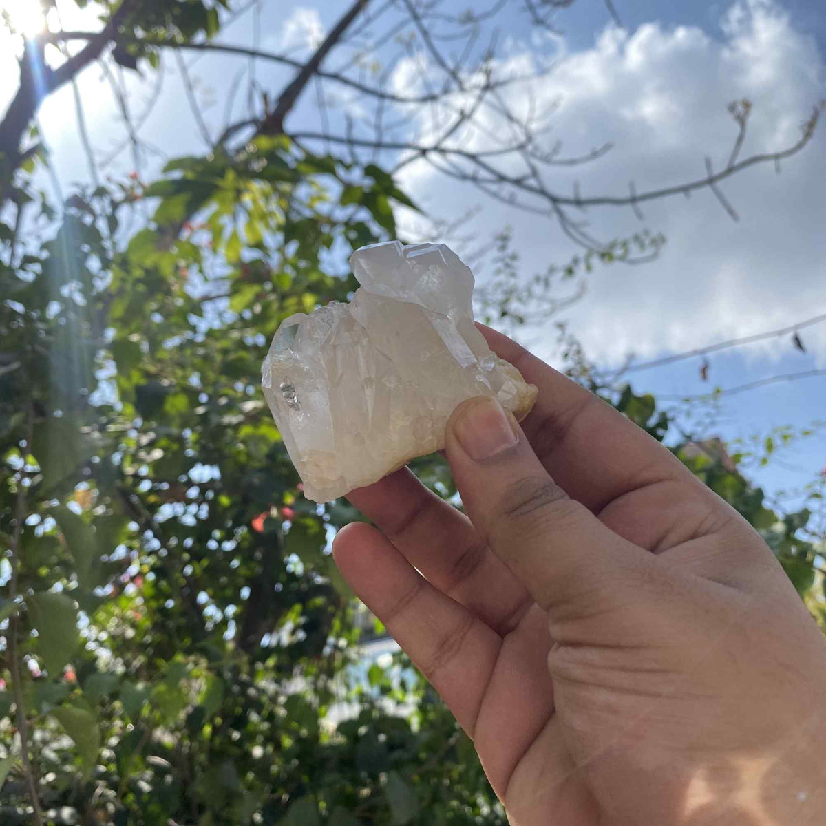 130g White Quartz Himalayan Natural Cluster Display Mineral Specimen